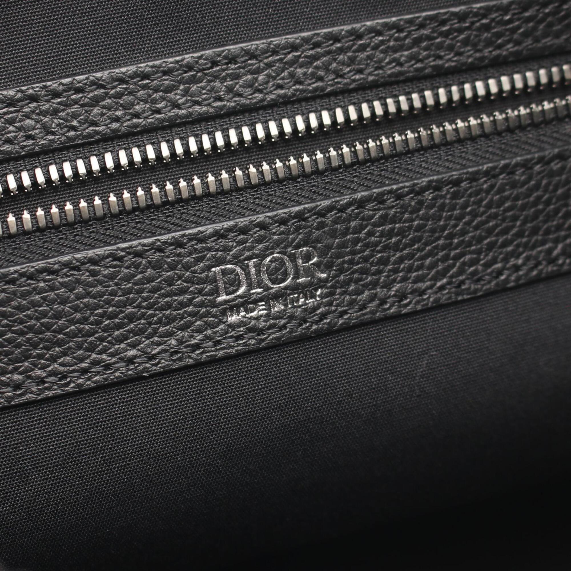 Christian Dior Black Canvas Leather Handbag Shoulder Bag (Pre-Owned)
