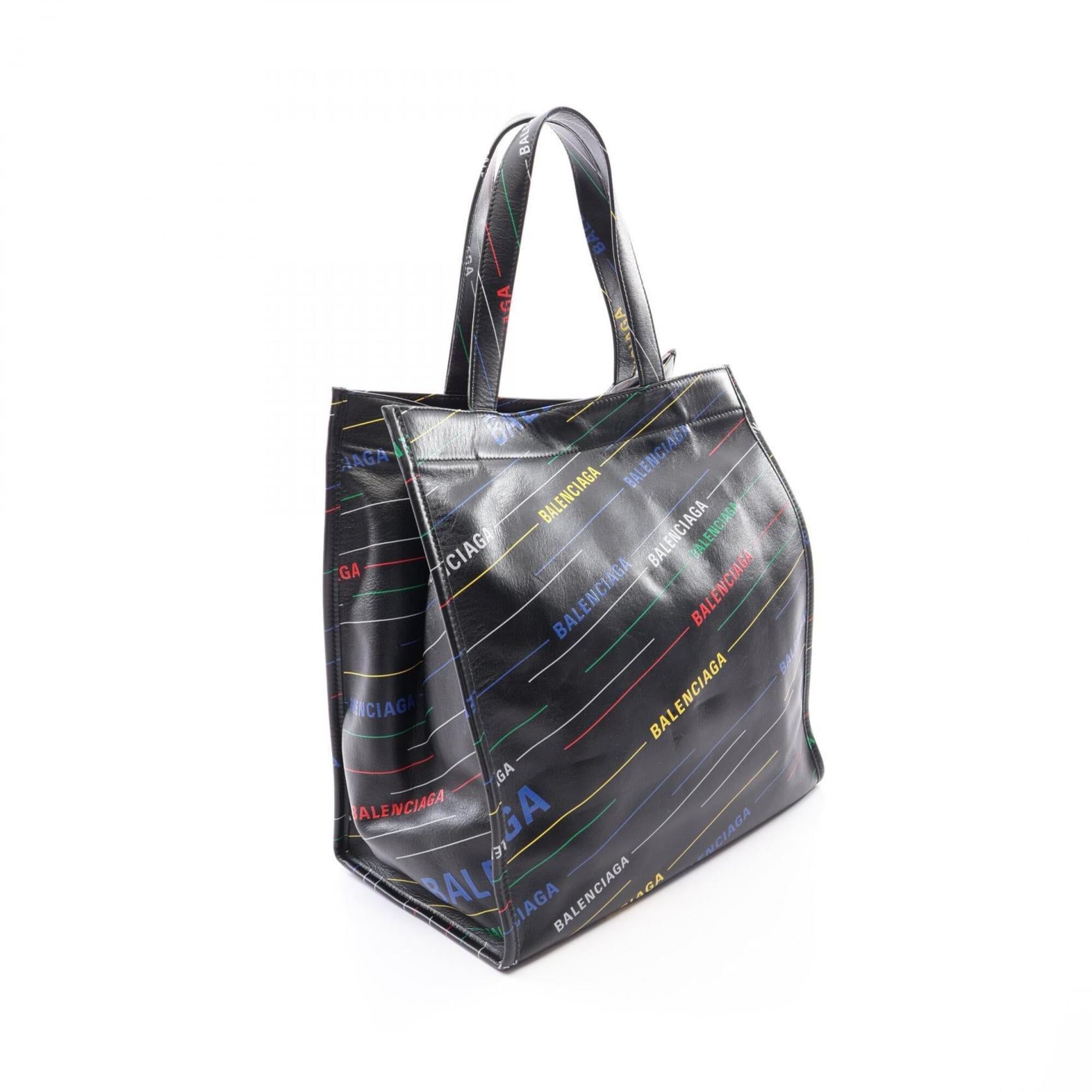 Balenciaga Black Multi-Color Leather Handbag Tote Bag (Pre-Owned)