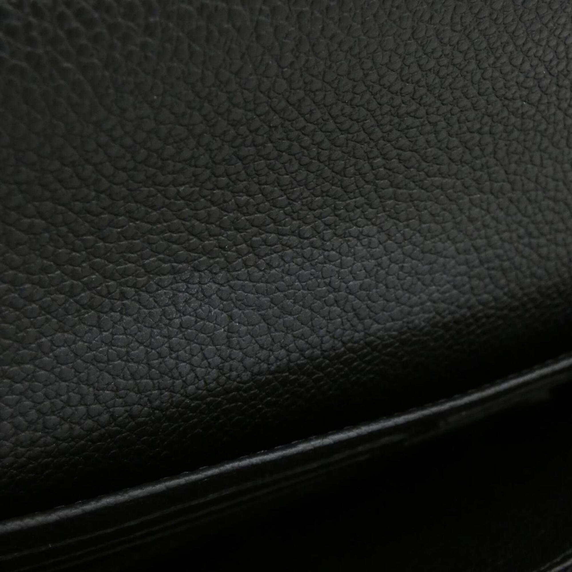 Louis Vuitton Black Leather Long Wallet (Bi-Fold) (Pre-Owned)