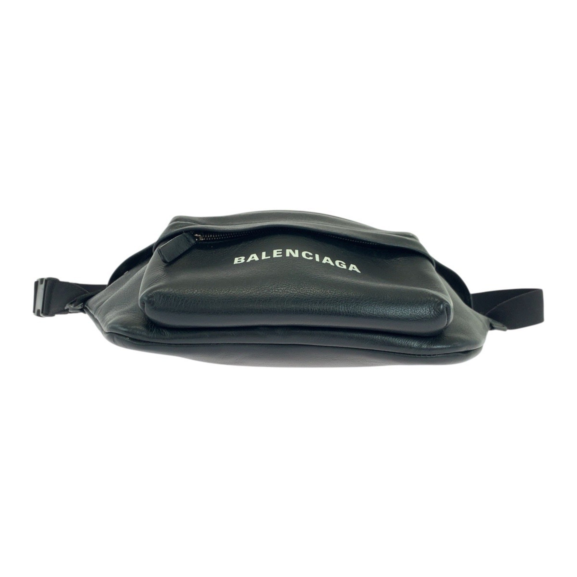 Balenciaga Black Leather Fanny Pack Sling Bag (Pre-Owned)