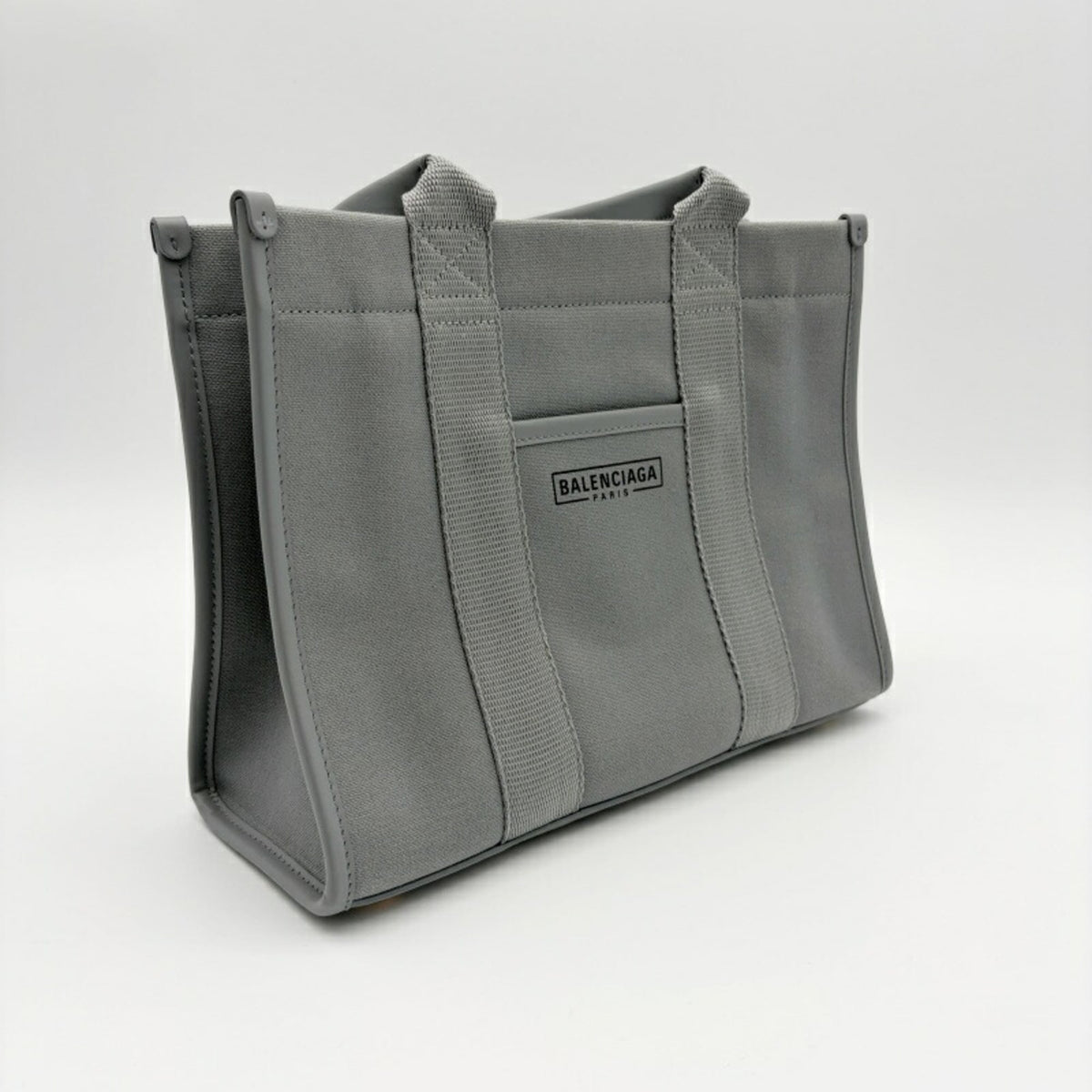 Balenciaga Gray Canvas Leather Tote Bag (Pre-Owned)