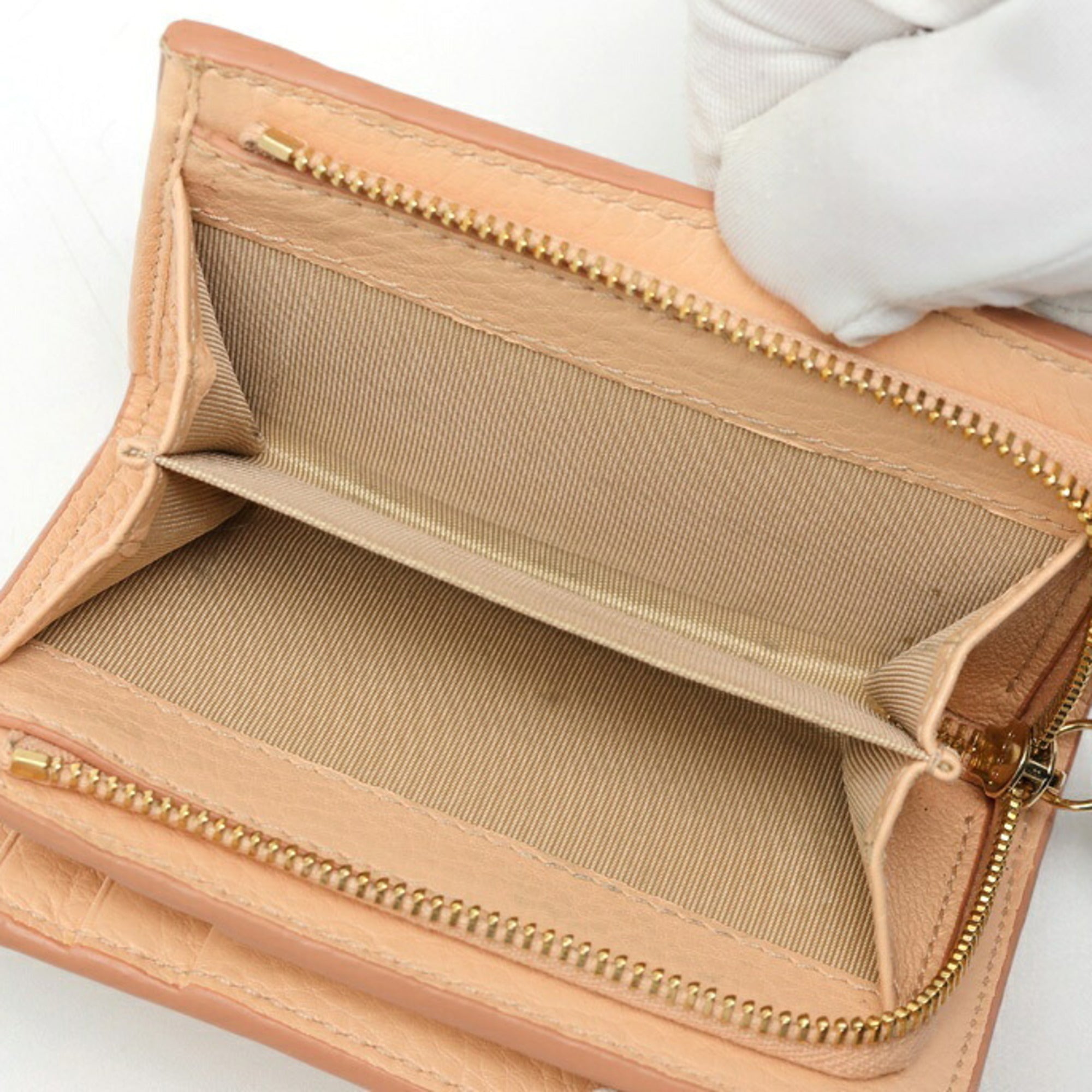 Gucci Pink Beige Gg Leather Wallet (Bi-Fold) (Pre-Owned)