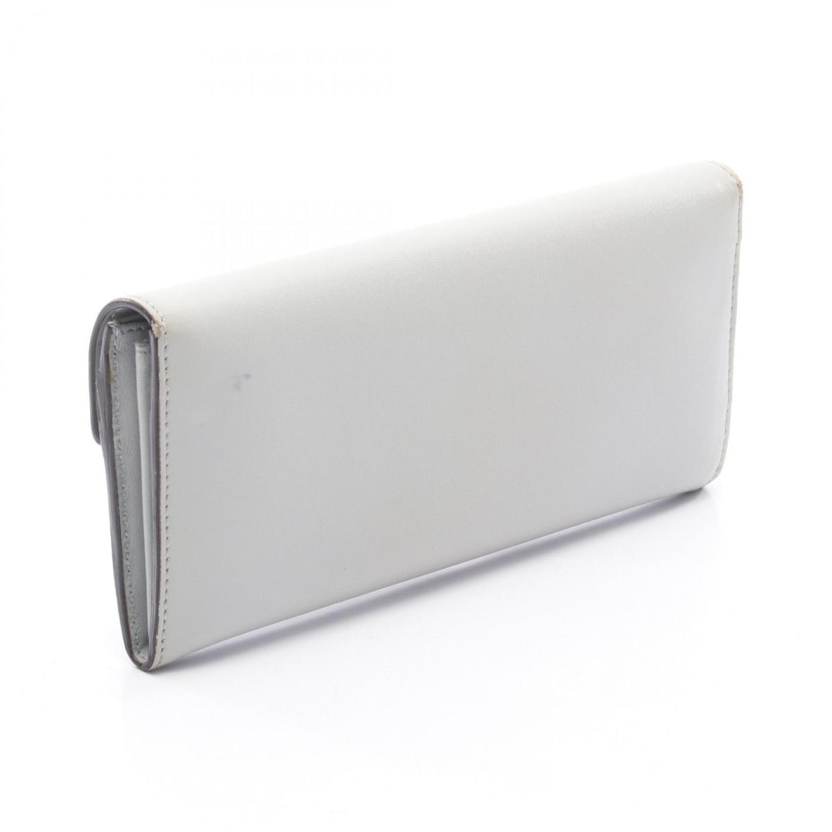 Fendi Gray Leather Long Wallet (Bi-Fold) (Pre-Owned)