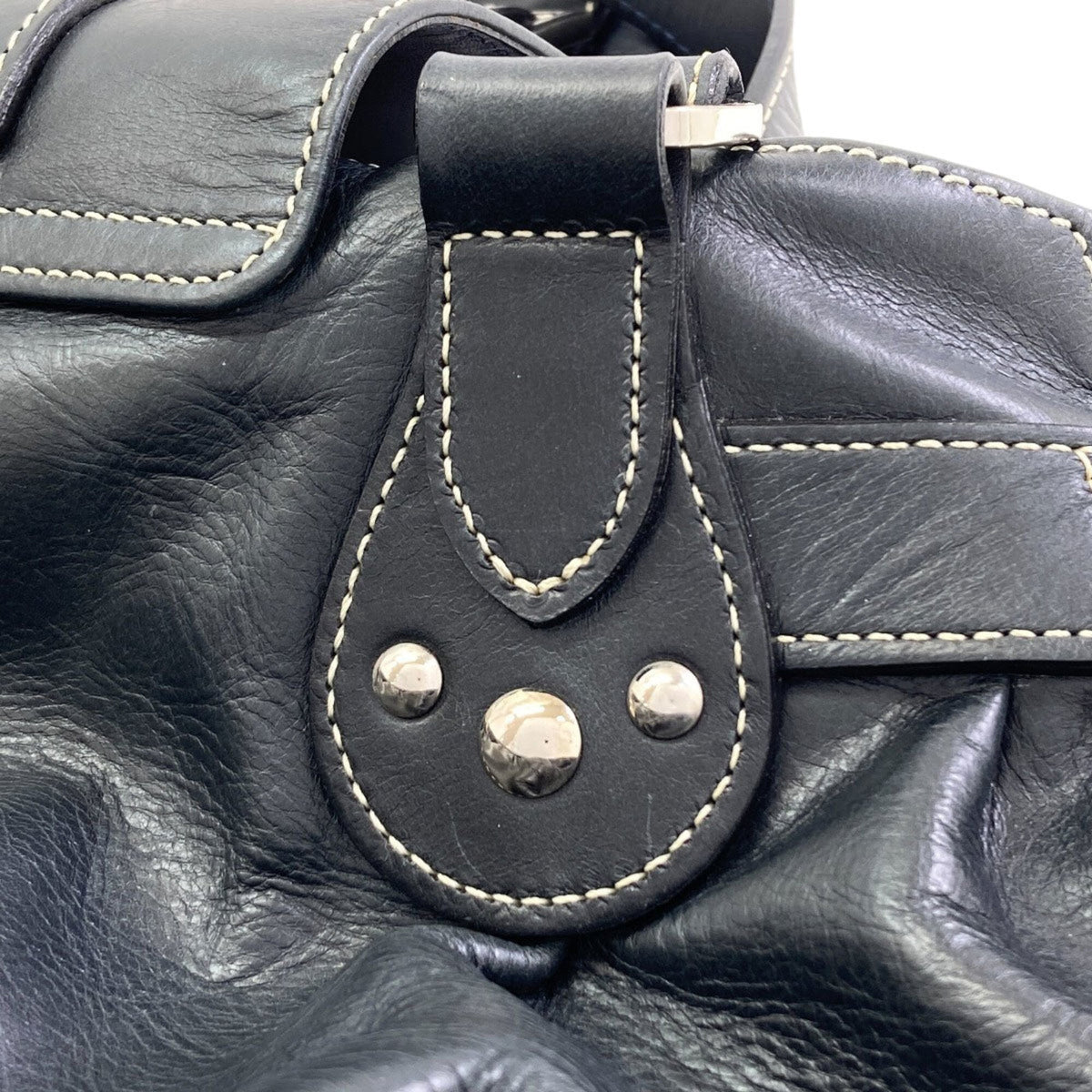 Longchamp Black Leather Tote Bag (Pre-Owned)