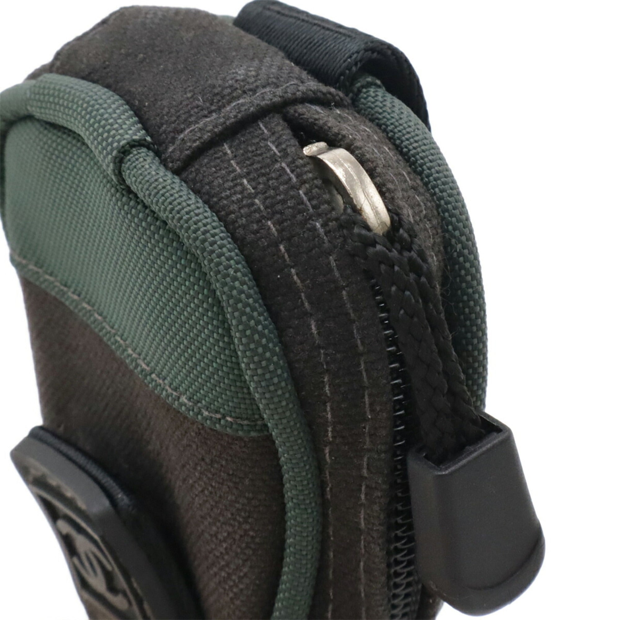 Chanel Black Green Canvas Nylon Pouch (Pre-Owned)