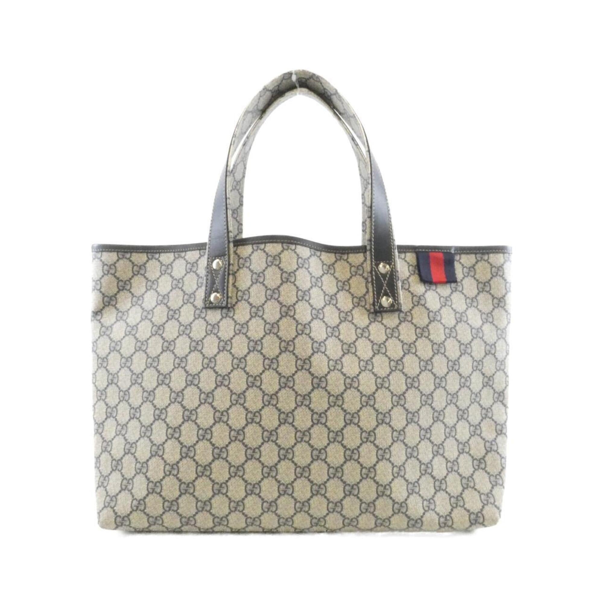 Gucci Beige Blue Gg Plus Handbag (Pre-Owned)