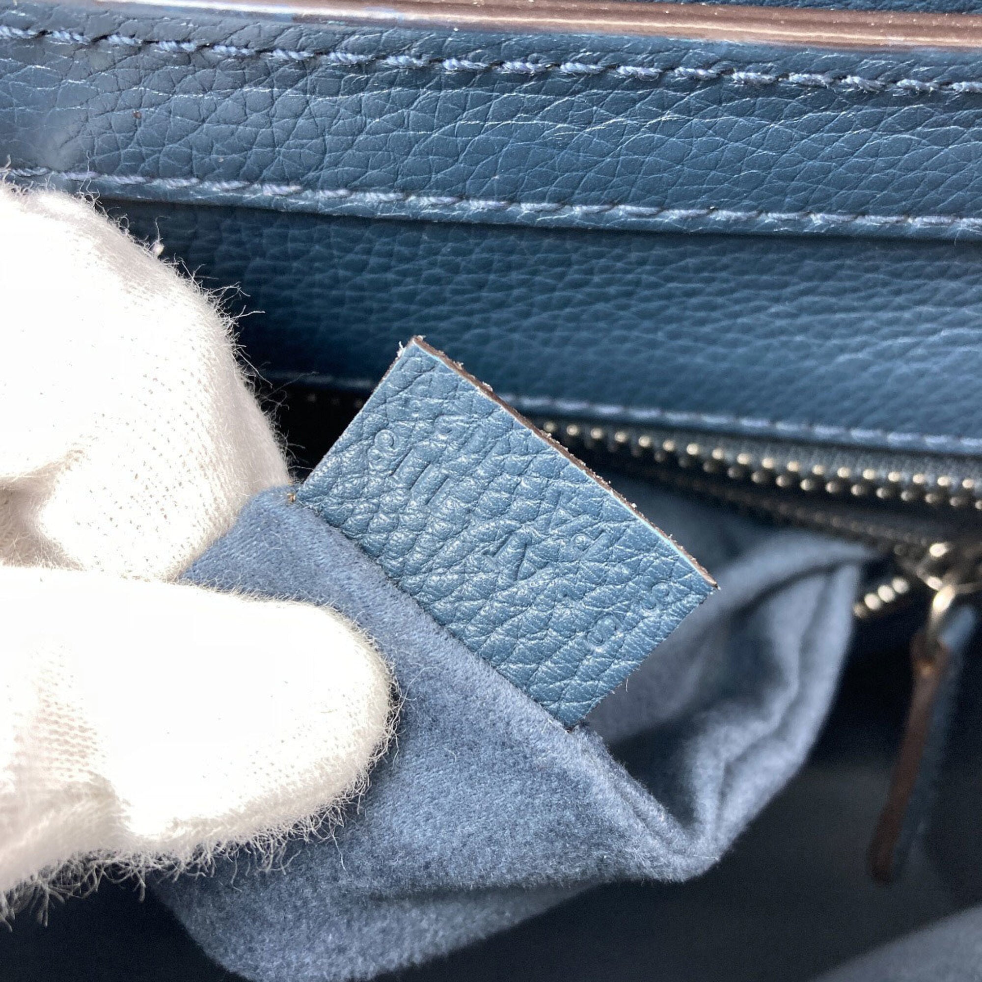 Celine Luggage Blue Leather Tote Bag (Pre-Owned)