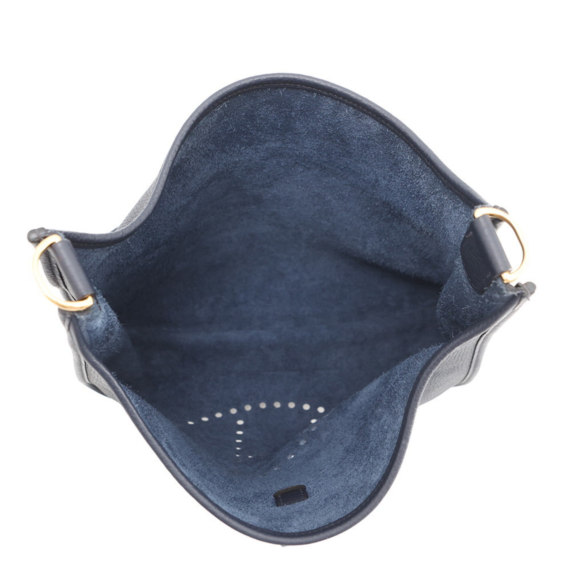Hermes Evelyne Blue Nuit Taurillon Clemence Leather Handbag Shoulder Bag (Pre-Owned)