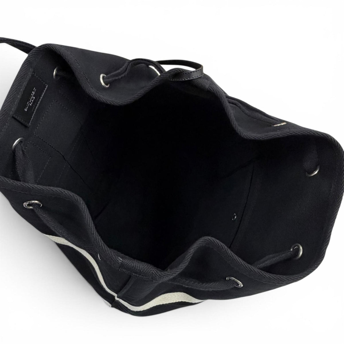 Saint Laurent Black Canvas Leather Pouch Shoulder Bag (Pre-Owned)