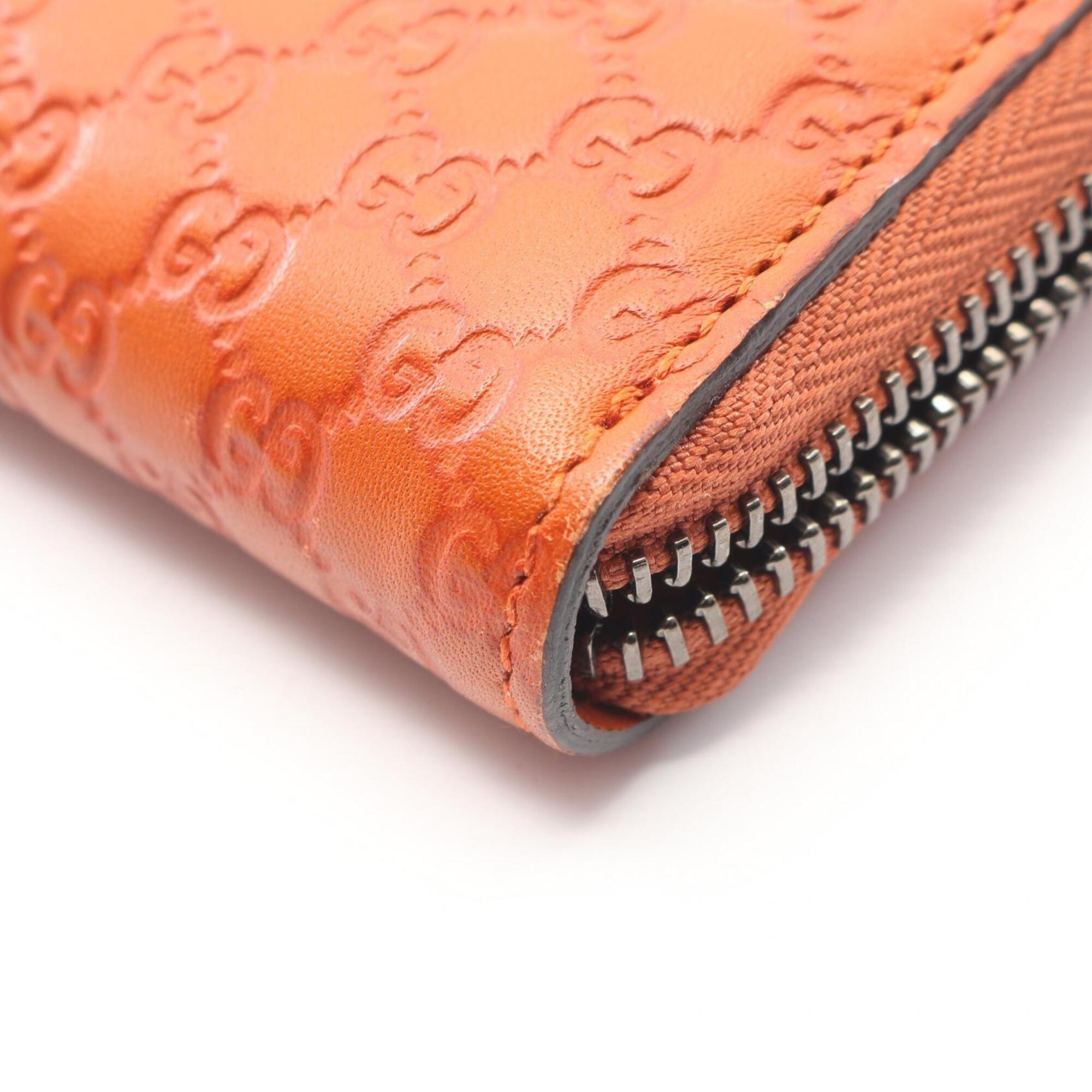 Gucci Orange Leather Long Wallet (Bi-Fold) (Pre-Owned)