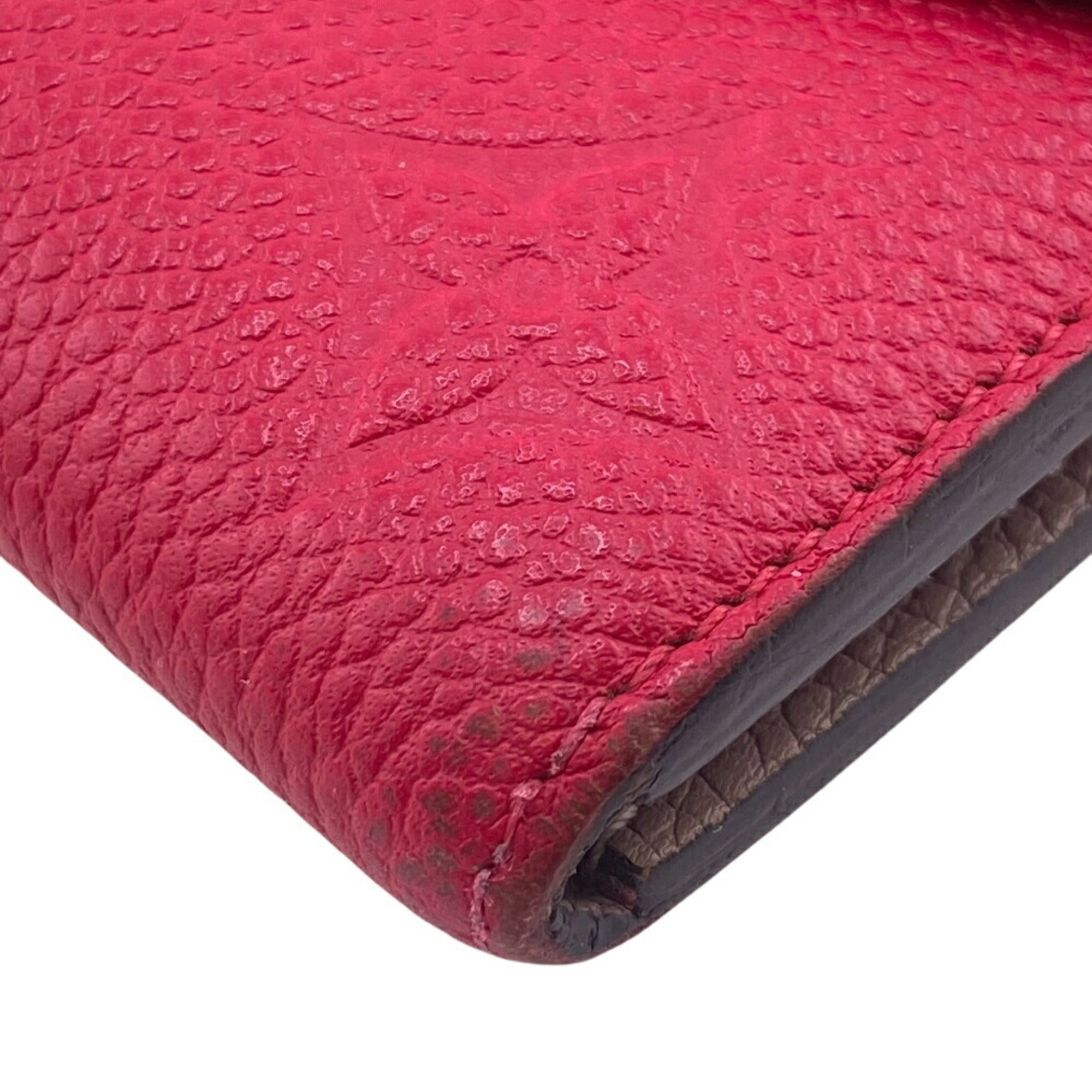 Louis Vuitton Gray Pink Monogram Empreinte Long Wallet (Tri-Fold) (Pre-Owned)