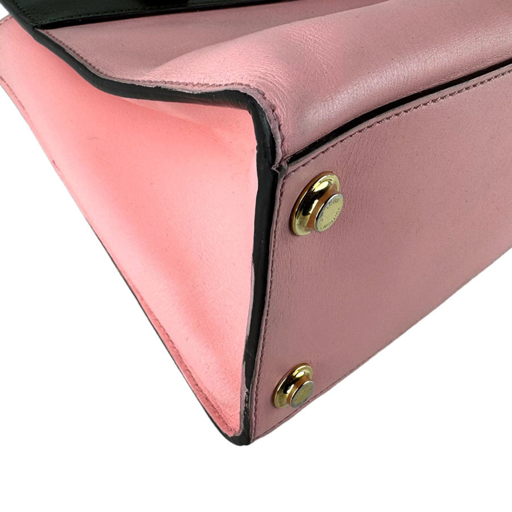Louis Vuitton Khaki Pink White Leather Handbag Shoulder Bag (Pre-Owned)