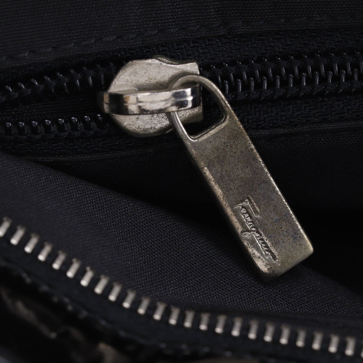 Salvatore Ferragamo Gancini Black Wool Tote Bag (Pre-Owned)