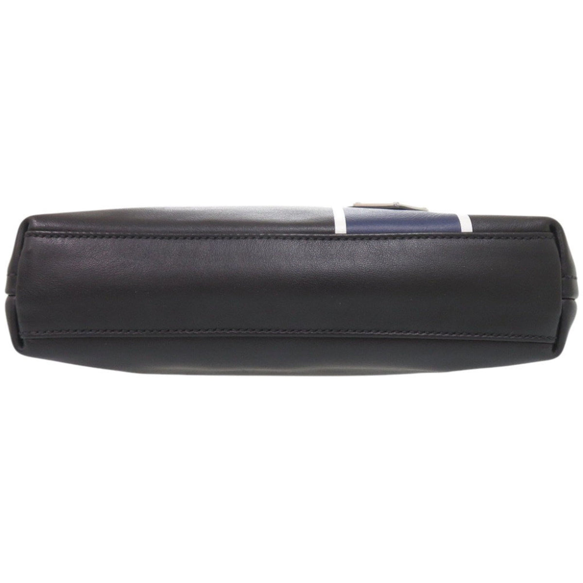 Prada Black Blue Leather Shoulder Bag (Pre-Owned)
