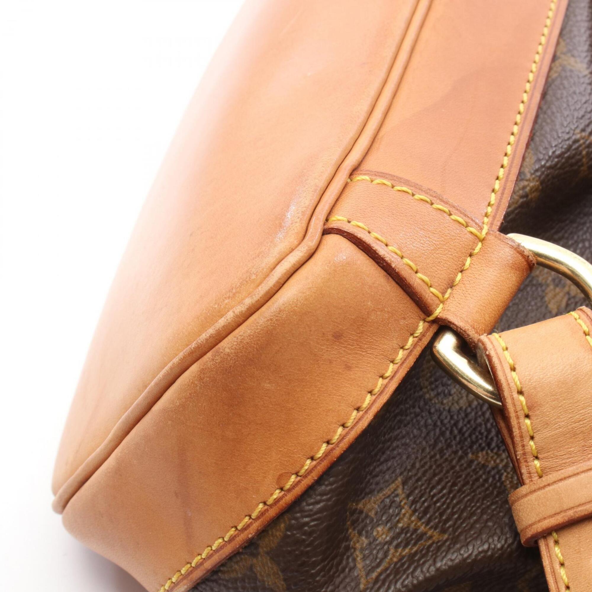Louis Vuitton Brown Coated Canvas Leather Backpack Handbag (Pre-Owned)