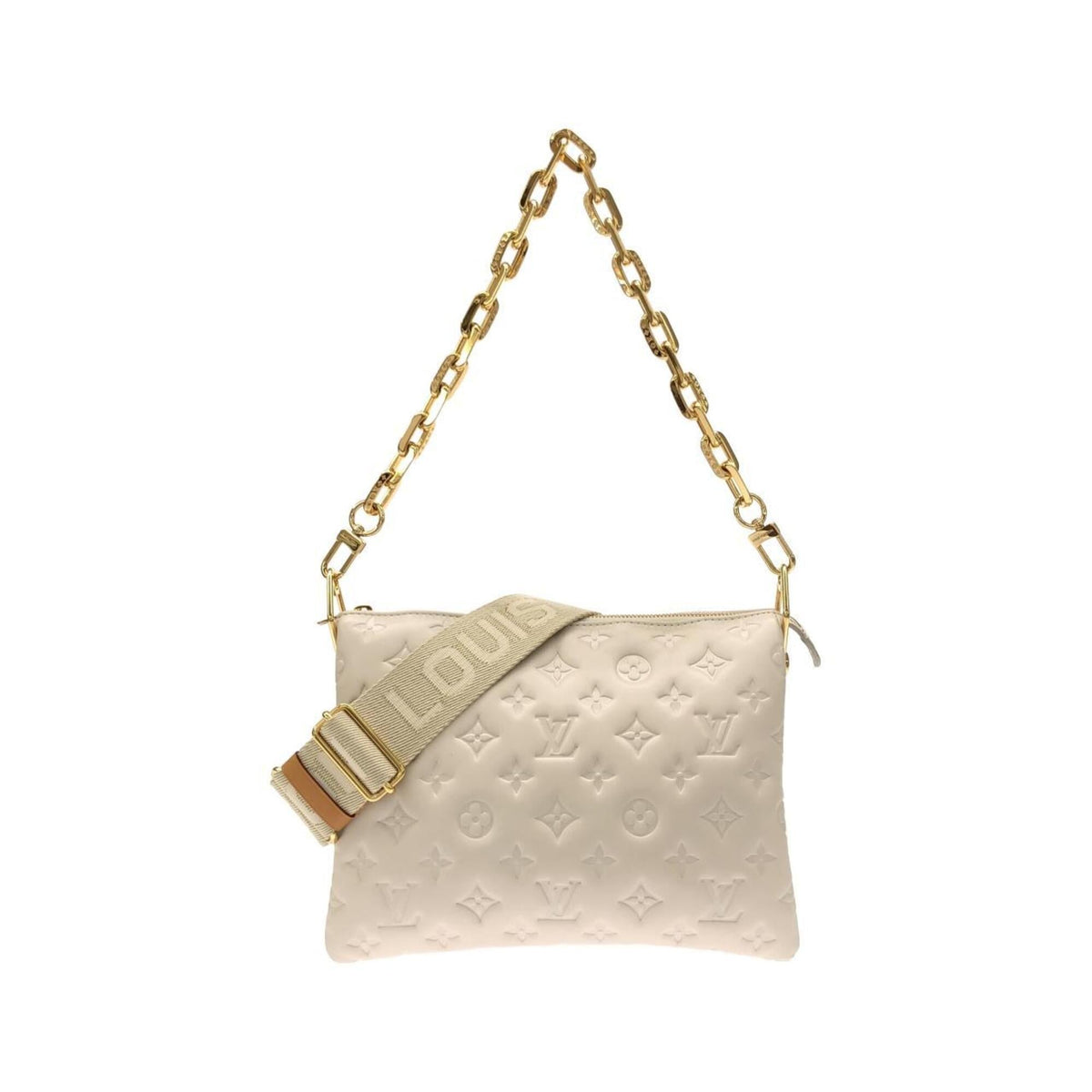Louis Vuitton Beige Leather Shoulder Bag (Pre-Owned)