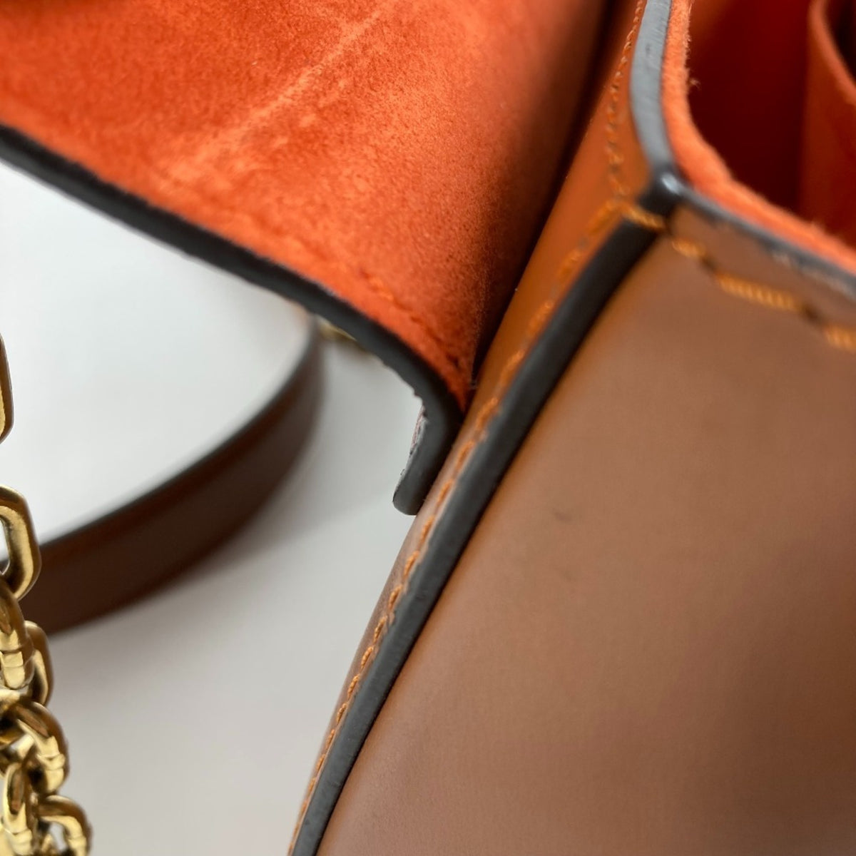 Louis Vuitton Brown Orange Monogram Leather Shoulder Bag (Pre-Owned)