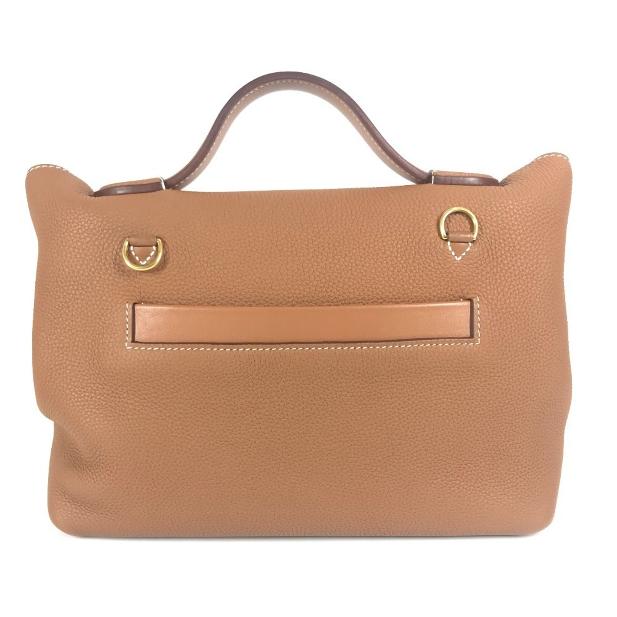 Hermes Gold Togo Leather Handbag Shoulder Bag (Pre-Owned)