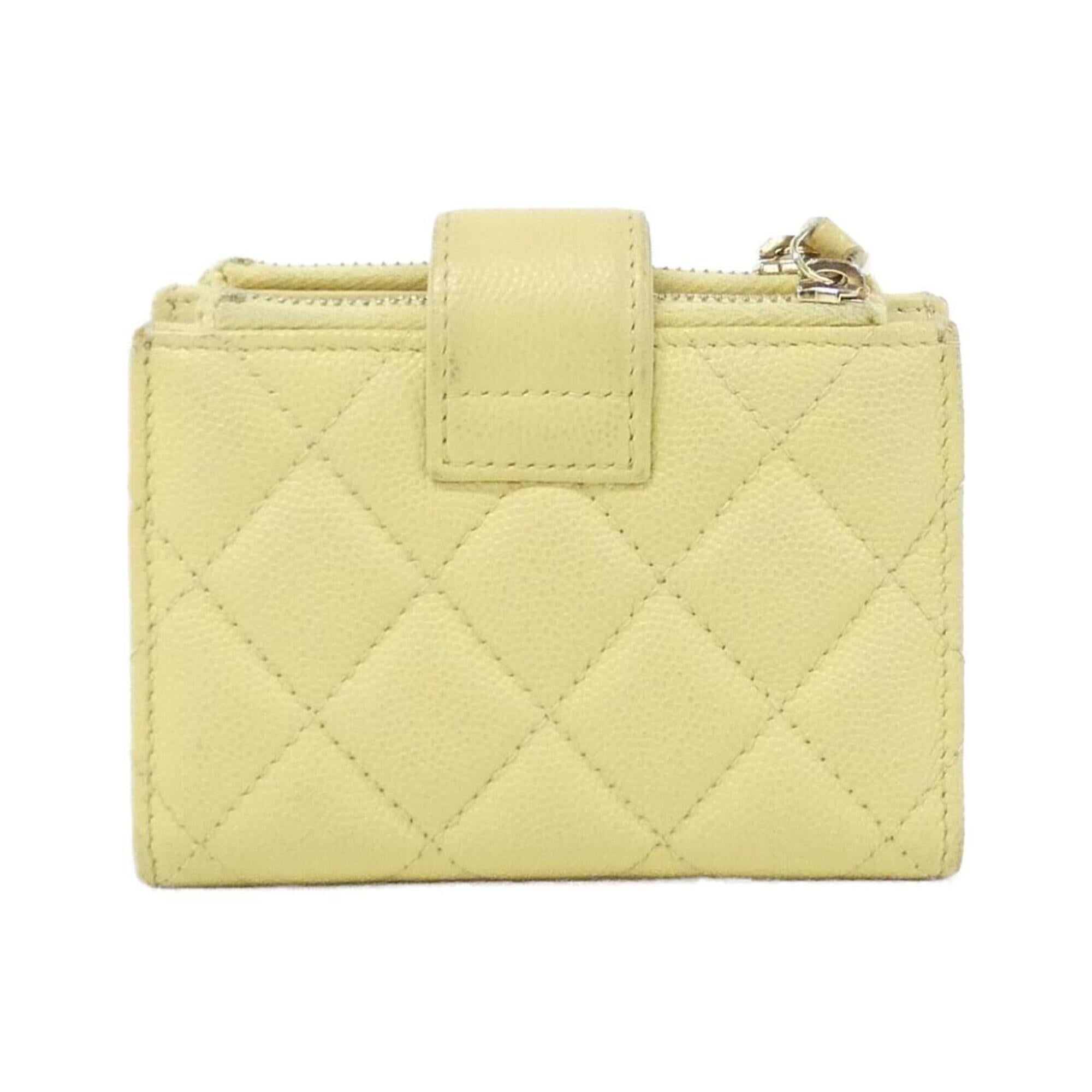 Chanel Yellow Grained Calfskin Coin Purse/Coin Case (Pre-Owned)