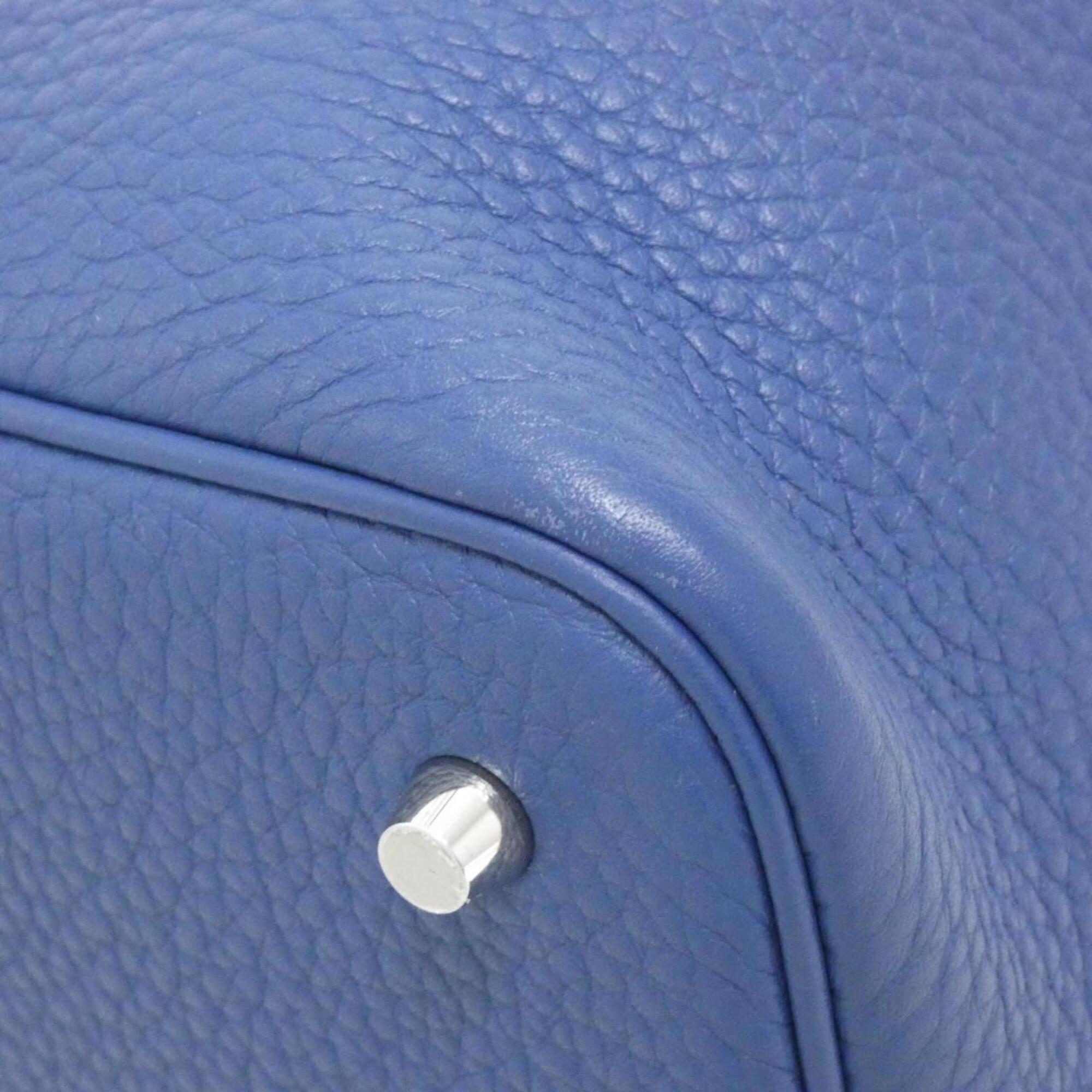 Hermes Blue Taurillon Clemence Leather Handbag (Pre-Owned)