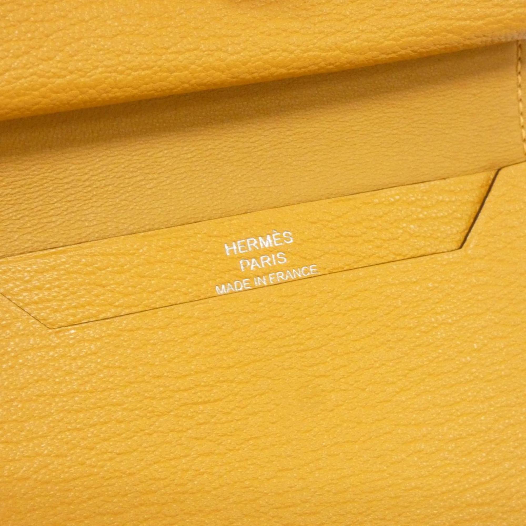 Hermes Moutarde Chevre Leather Wallet (Bi-Fold) (Pre-Owned)