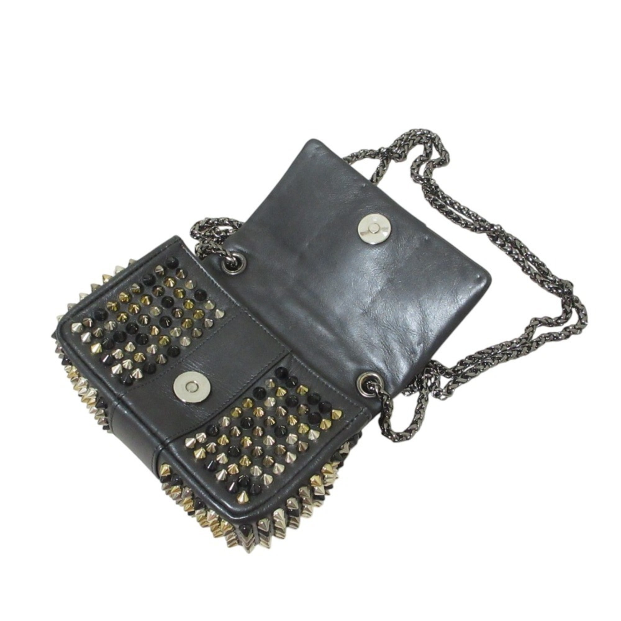 Christian Louboutin Black Leather Shoulder Bag (Pre-Owned)