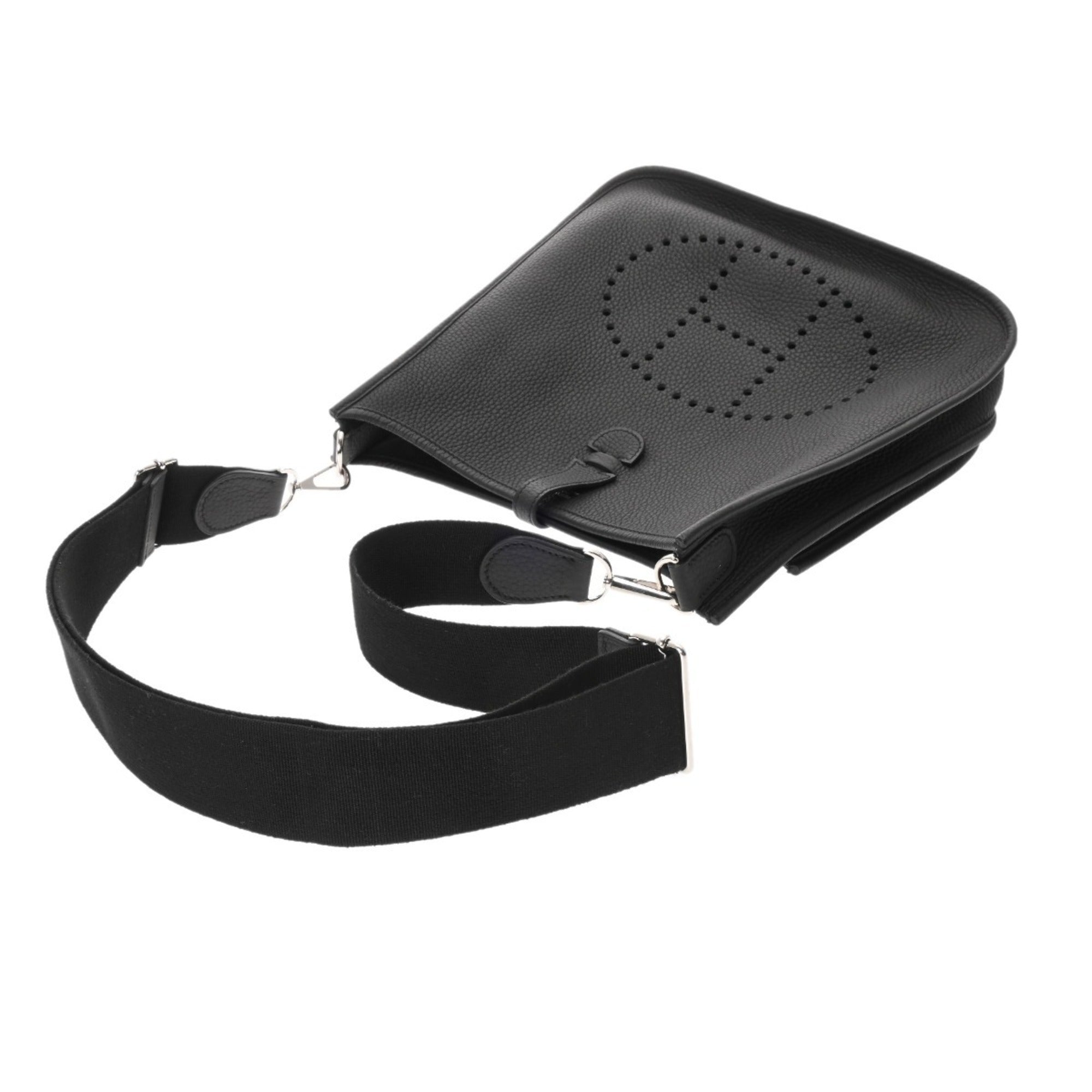 Hermes Black Taurillon Clemence Leather Shoulder Bag (Pre-Owned)