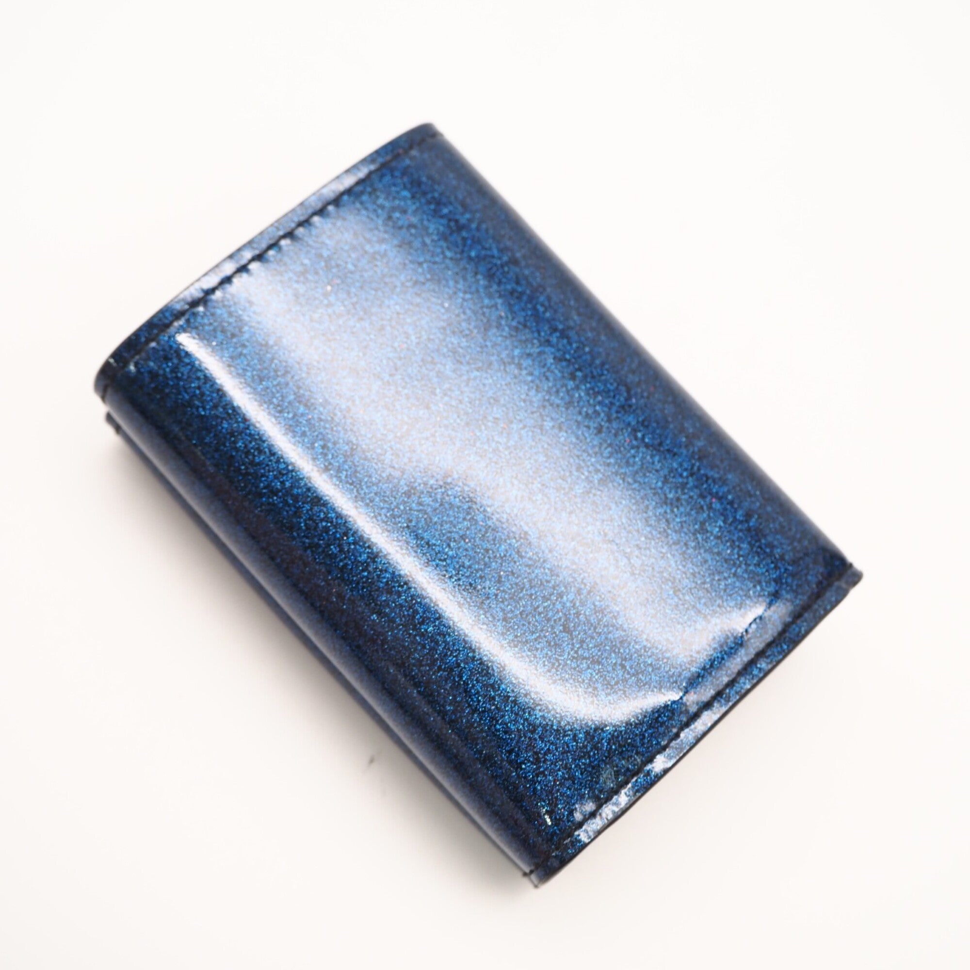 Yves Saint Laurent Blue Patent Leather Wallet (Tri-Fold) (Pre-Owned)