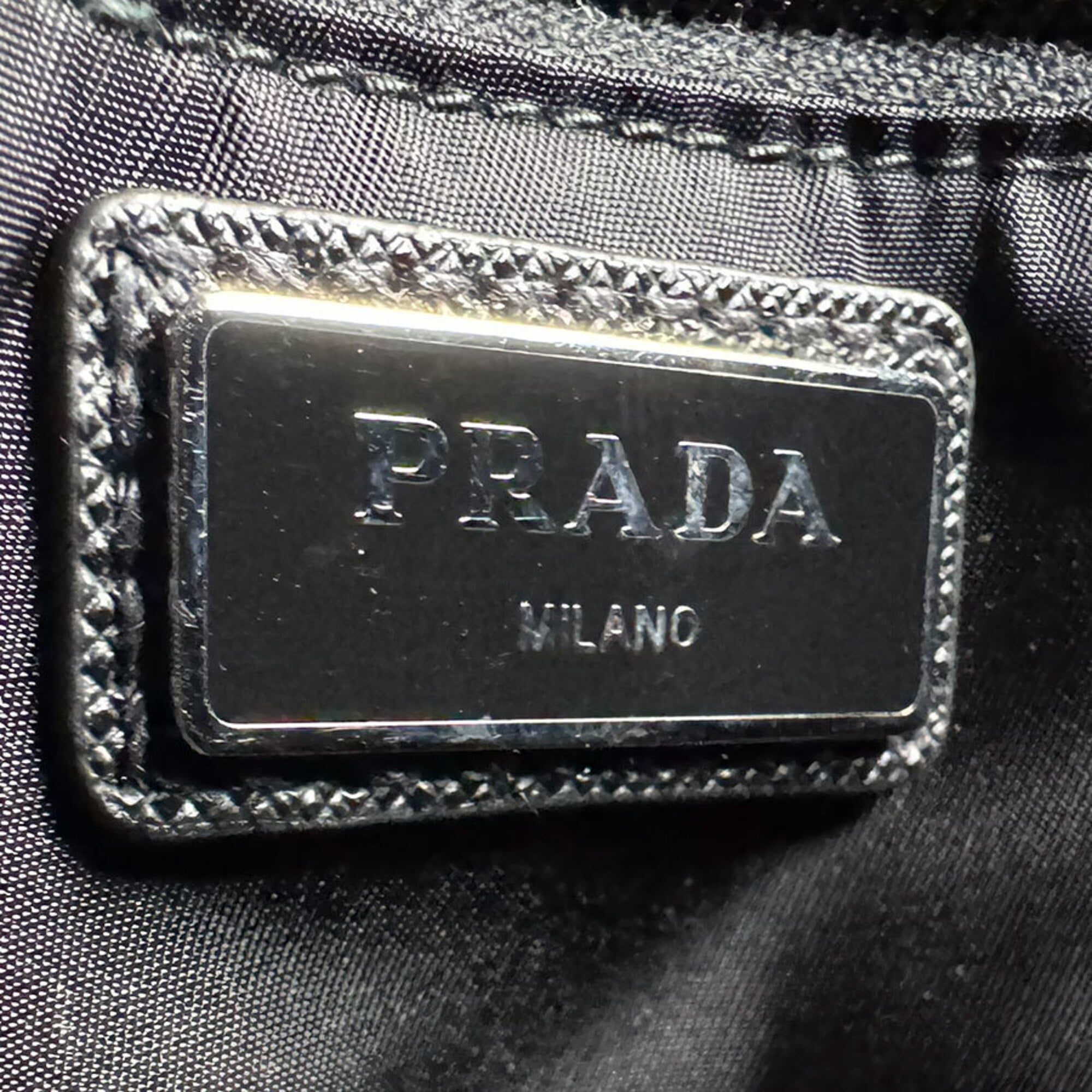 Prada Black Multi-Color Nylon Leather Backpack (Pre-Owned)