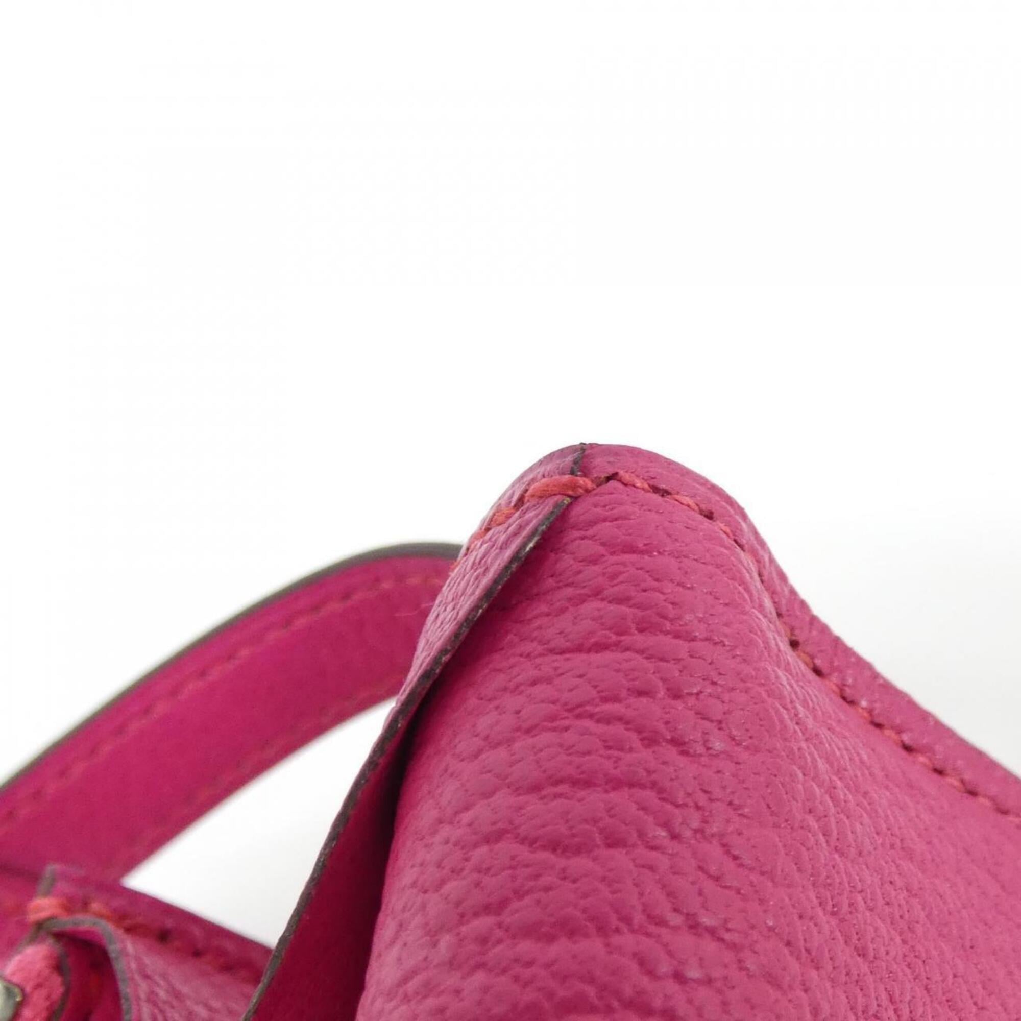 Hermes Rose Shocking Chevre Leather Long Wallet (Bi-Fold) (Pre-Owned)