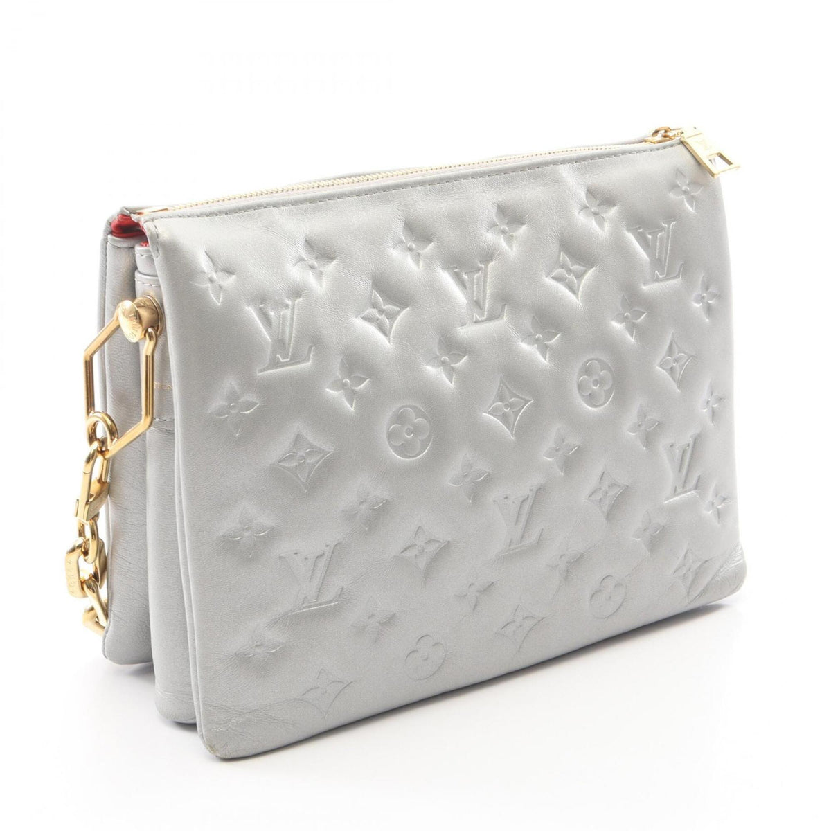Louis Vuitton Silver Leather Handbag Shoulder Bag (Pre-Owned)