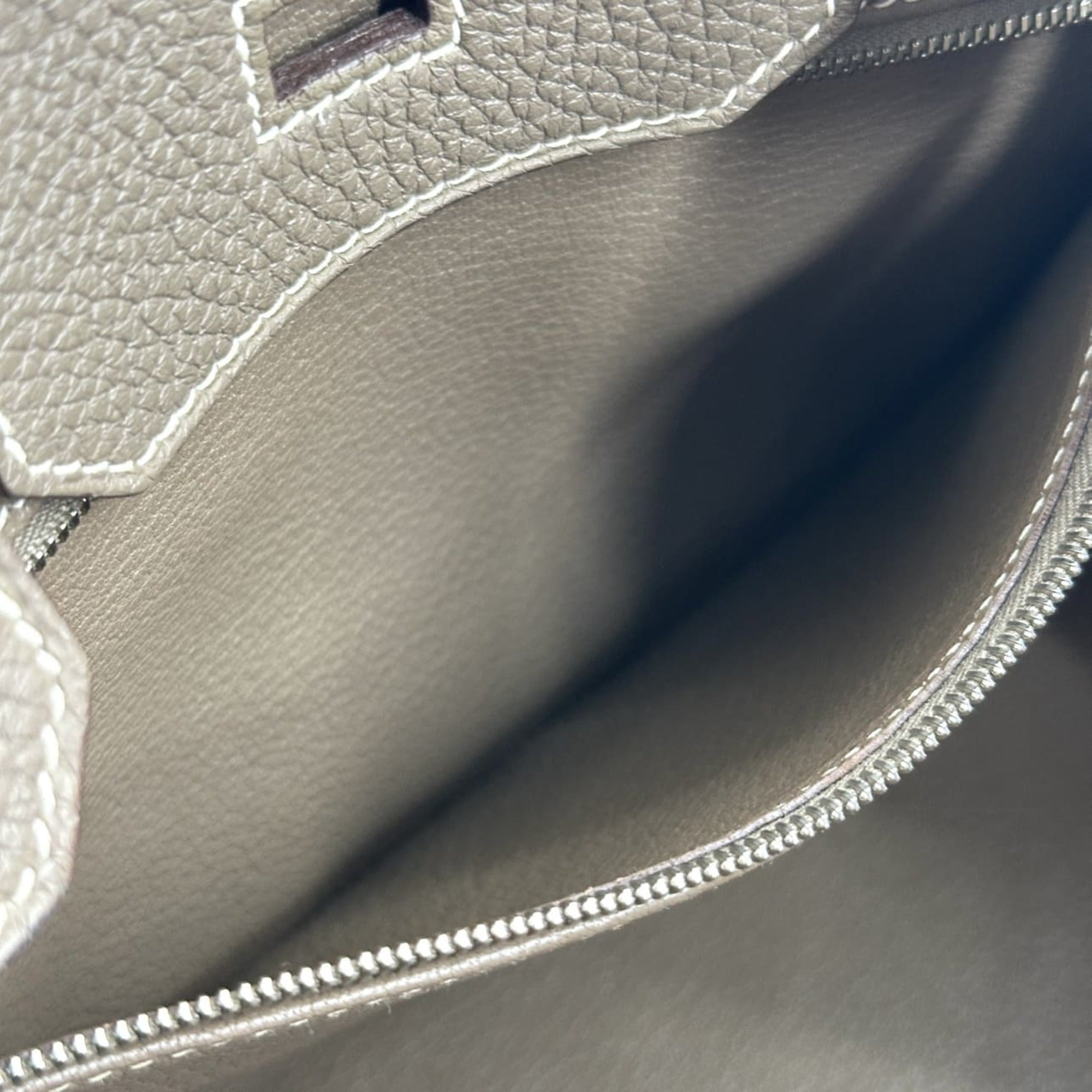 Hermes Birkin Etoupe Gray Togo Leather Handbag (Pre-Owned)