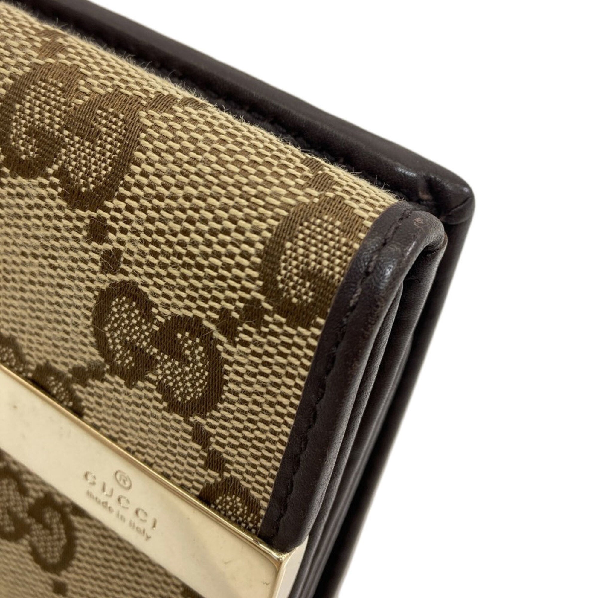 Gucci Brown Canvas Wallet (Tri-Fold) (Pre-Owned)