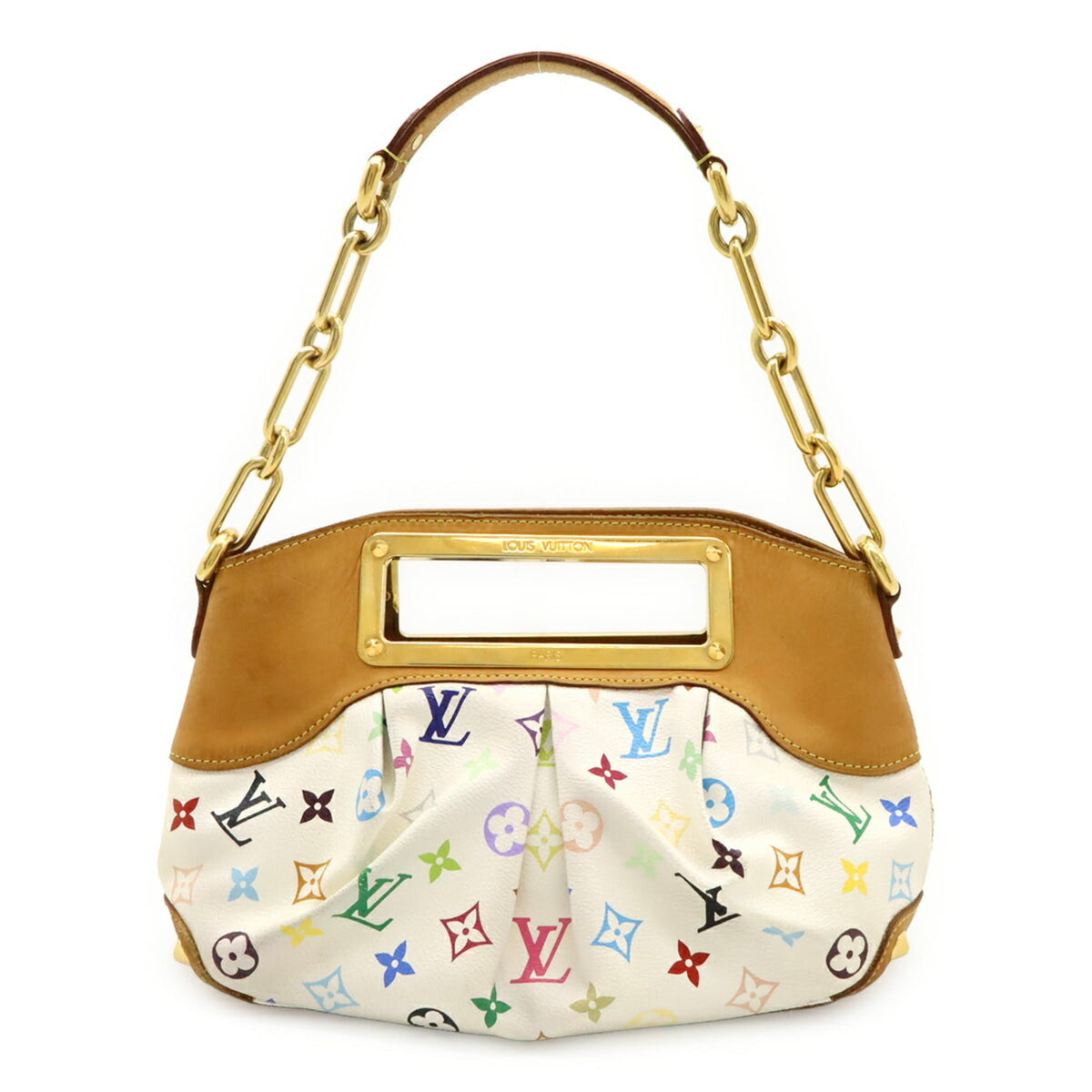 Louis Vuitton White Canvas Handbag Shoulder Bag (Pre-Owned)