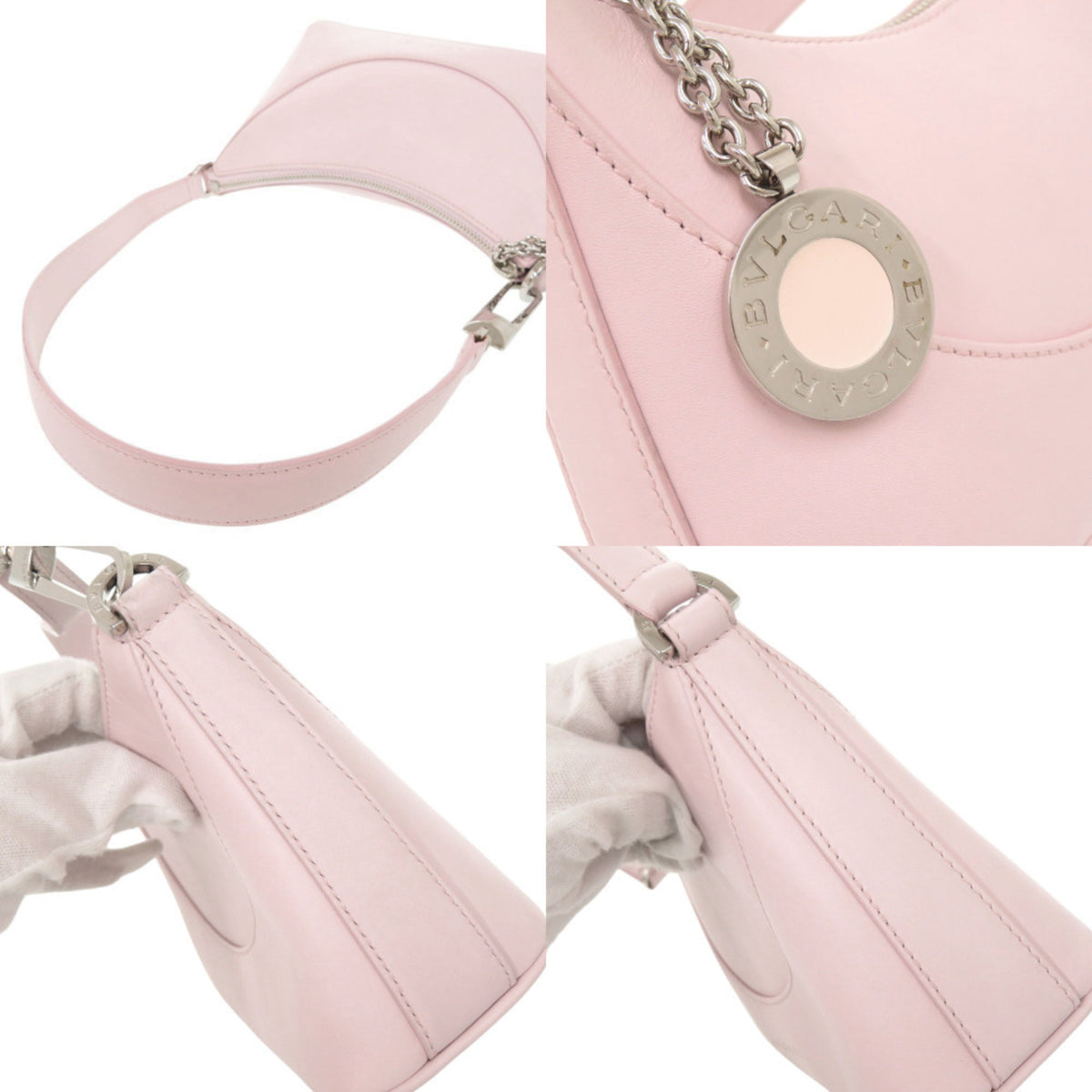 Bvlgari Pink Leather Shoulder Bag (Pre-Owned)