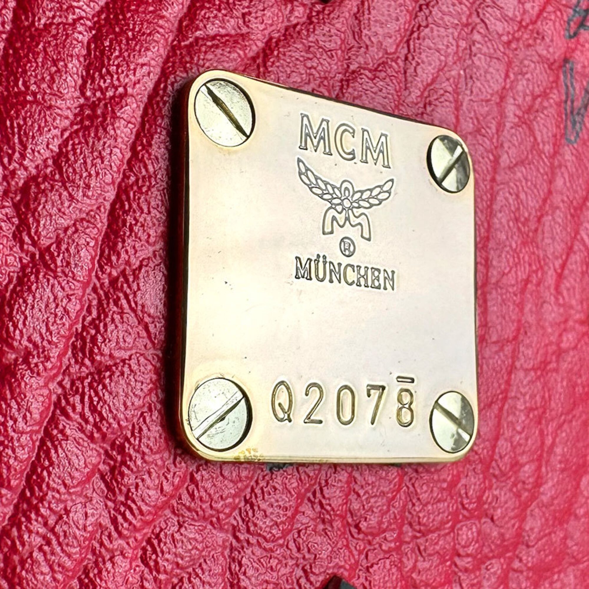 Mcm Red Color Leather Backpack (Pre-Owned)