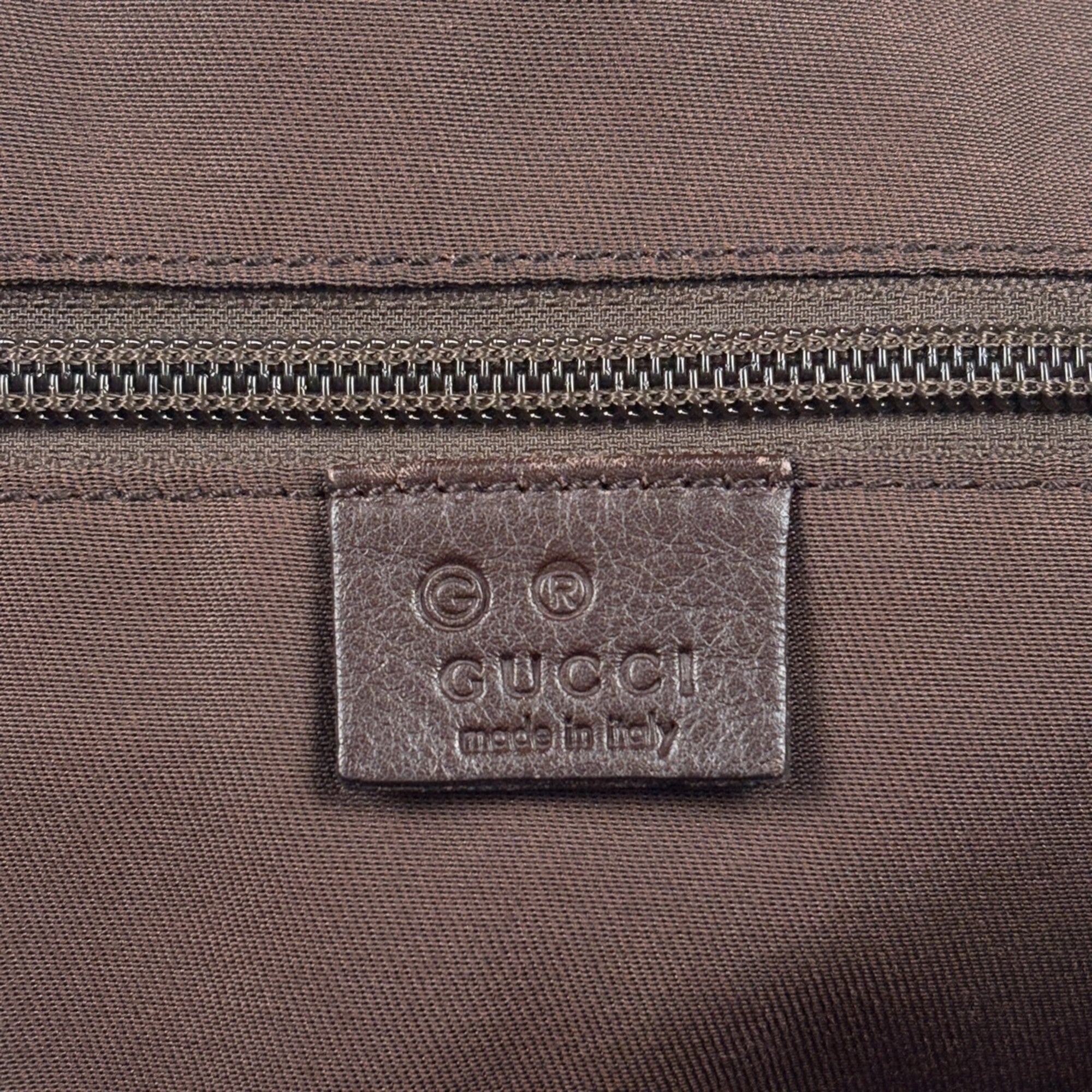 Gucci Gg Canvas Brown Gg Canvas Leather Shoulder Bag (Pre-Owned)