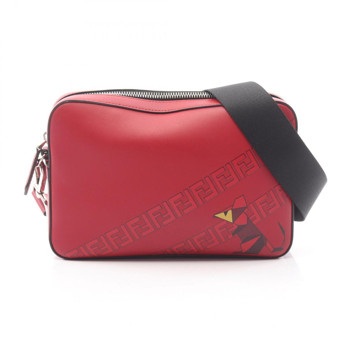Fendi Red Color Leather Handbag Shoulder Bag (Pre-Owned)