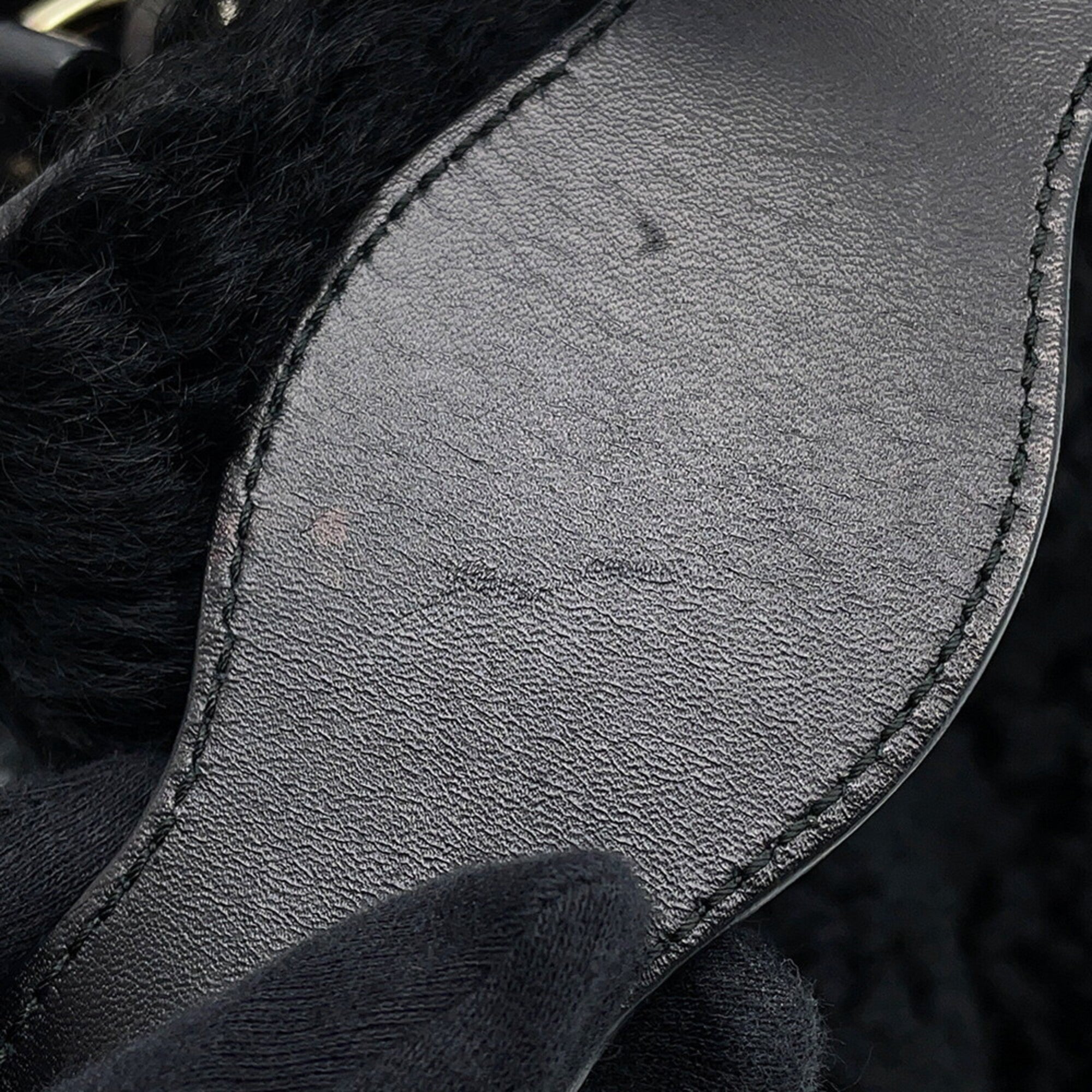 Balenciaga Black Fur Handbag Shoulder Bag (Pre-Owned)