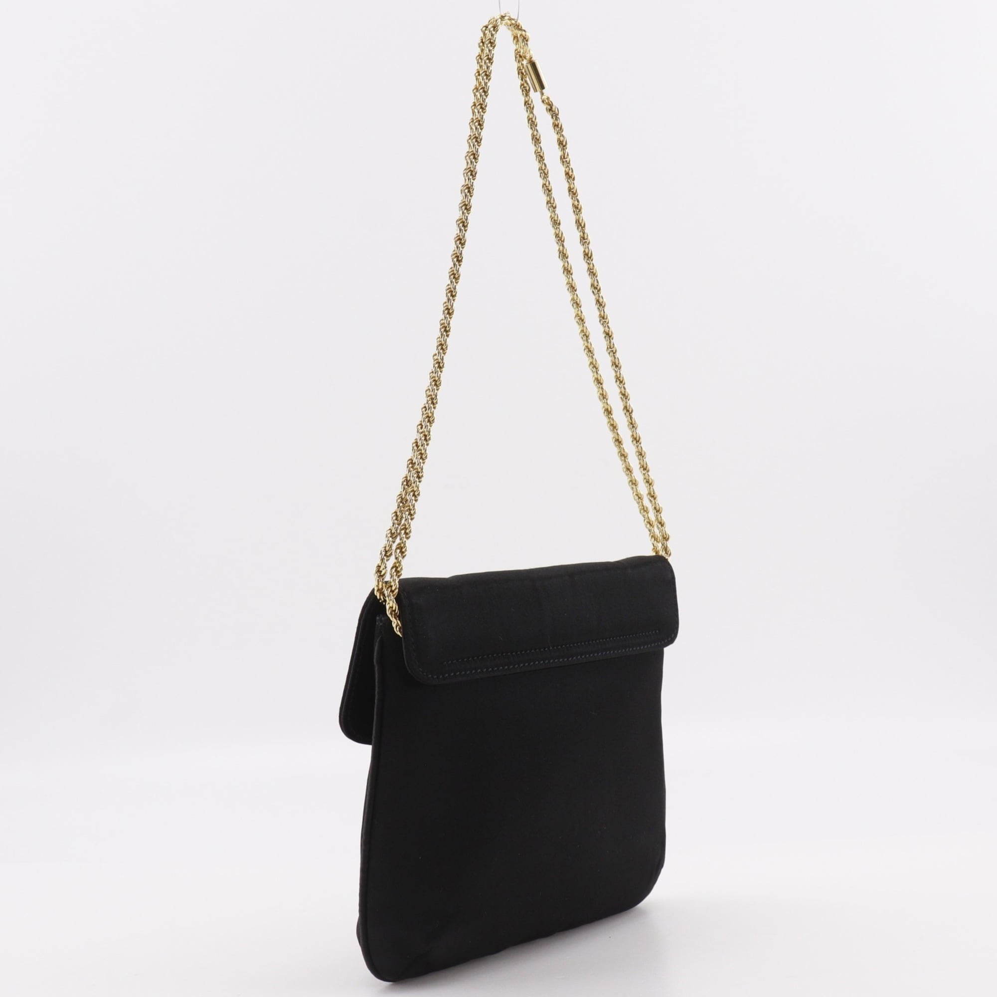 Celine Black Satin Shoulder Bag (Pre-Owned)