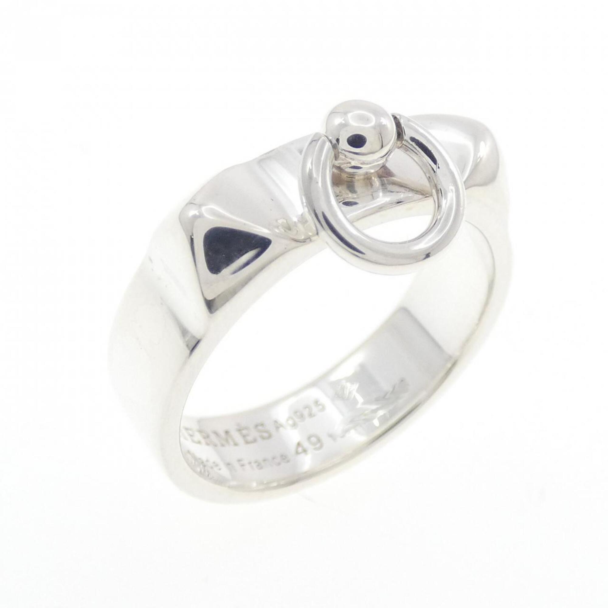 Hermes Silver 925 Band Ring (Pre-Owned)