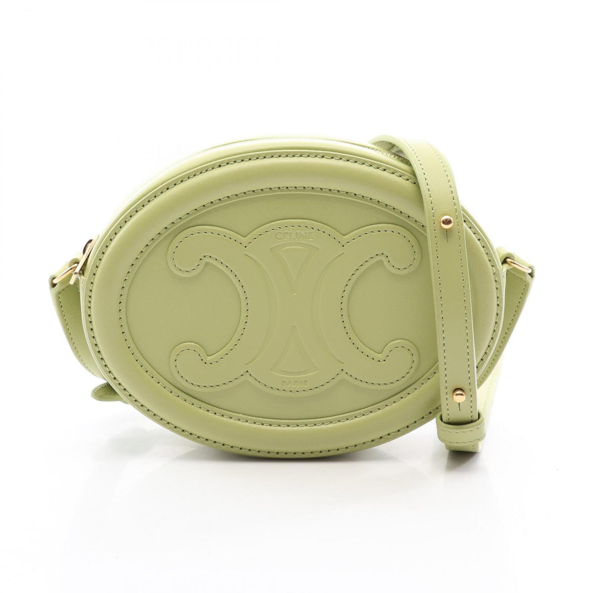 Celine Green Leather Handbag Shoulder Bag (Pre-Owned)