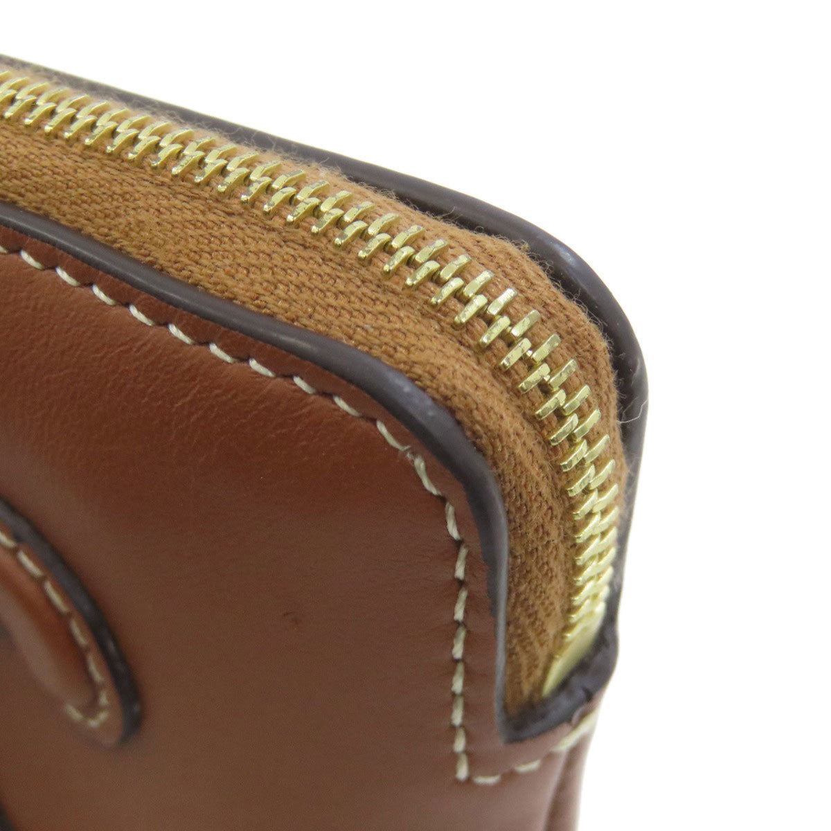 Celine Brown Leather Coin Purse/Coin Case (Pre-Owned)