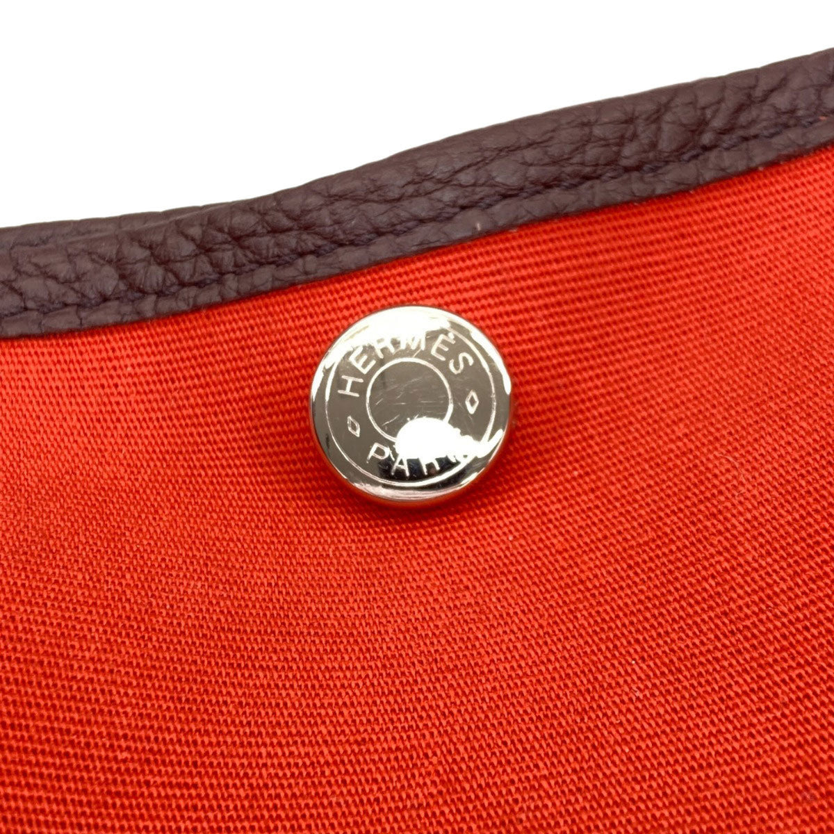 Hermes Garden Red Color Toile Officier Handbag (Pre-Owned)