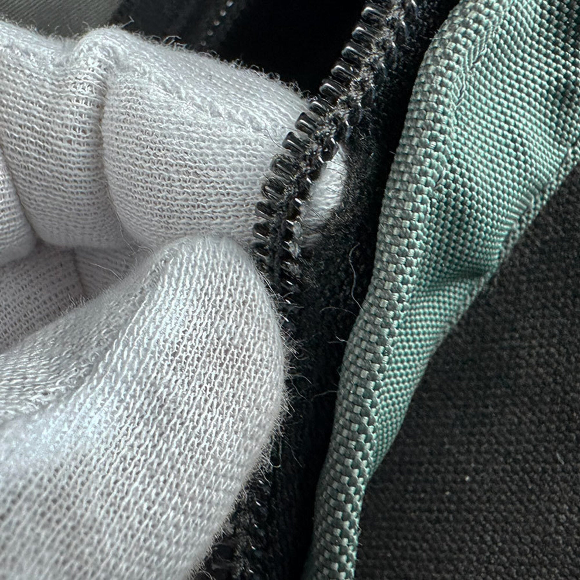 Chanel Black Green Nylon Shoulder Bag (Pre-Owned)
