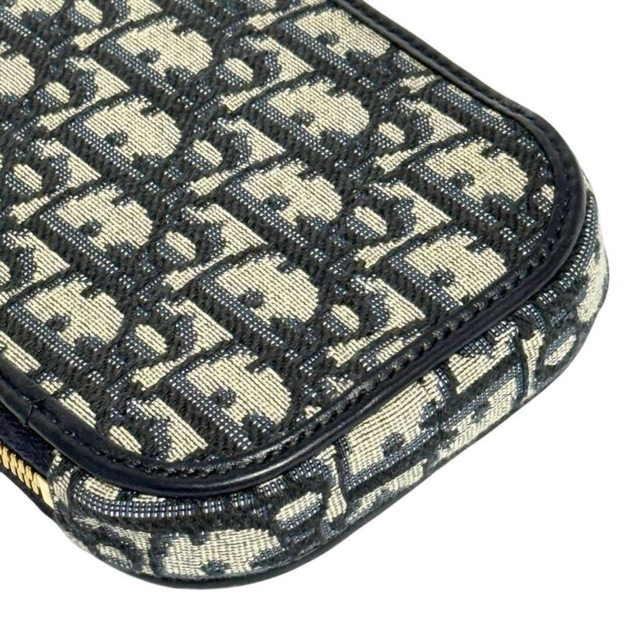 Christian Dior Leather Canvas Metal Handbag (Pre-Owned)