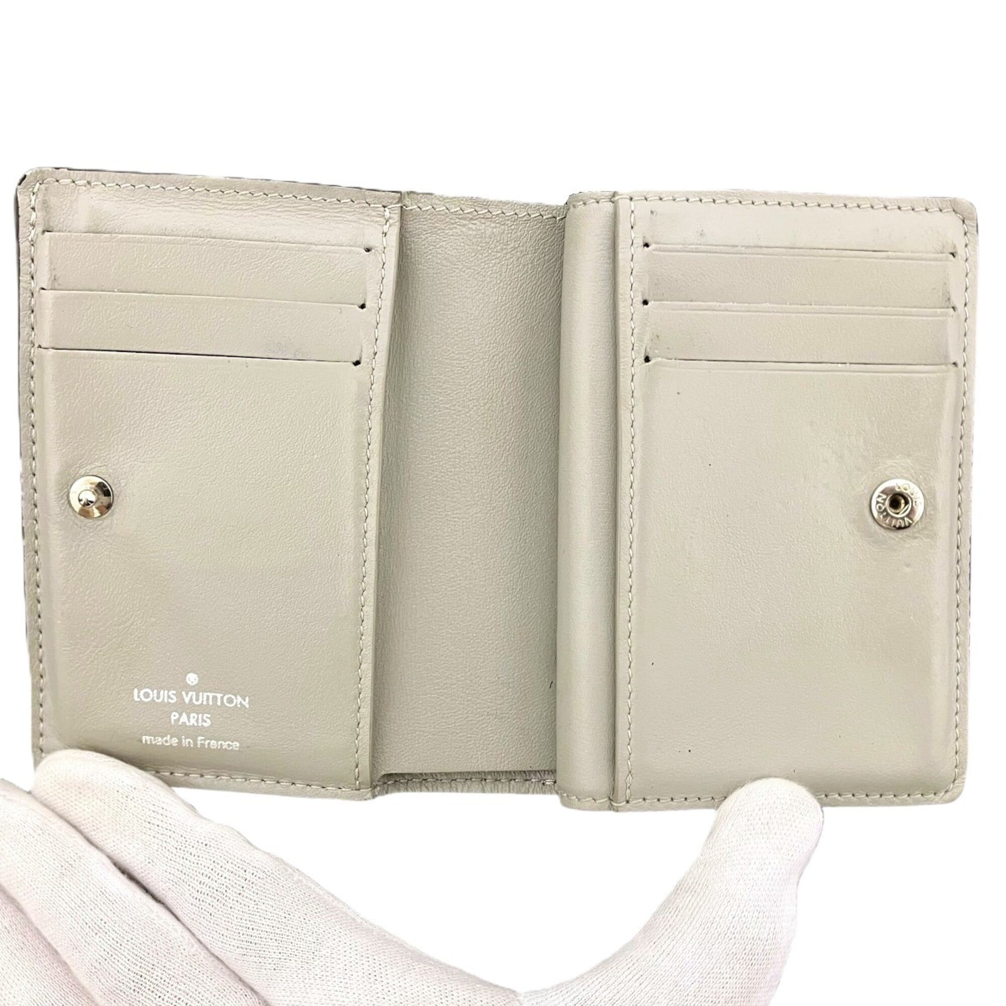 Louis Vuitton Mahina Grayish Leather Wallet (Bi-Fold) (Pre-Owned)