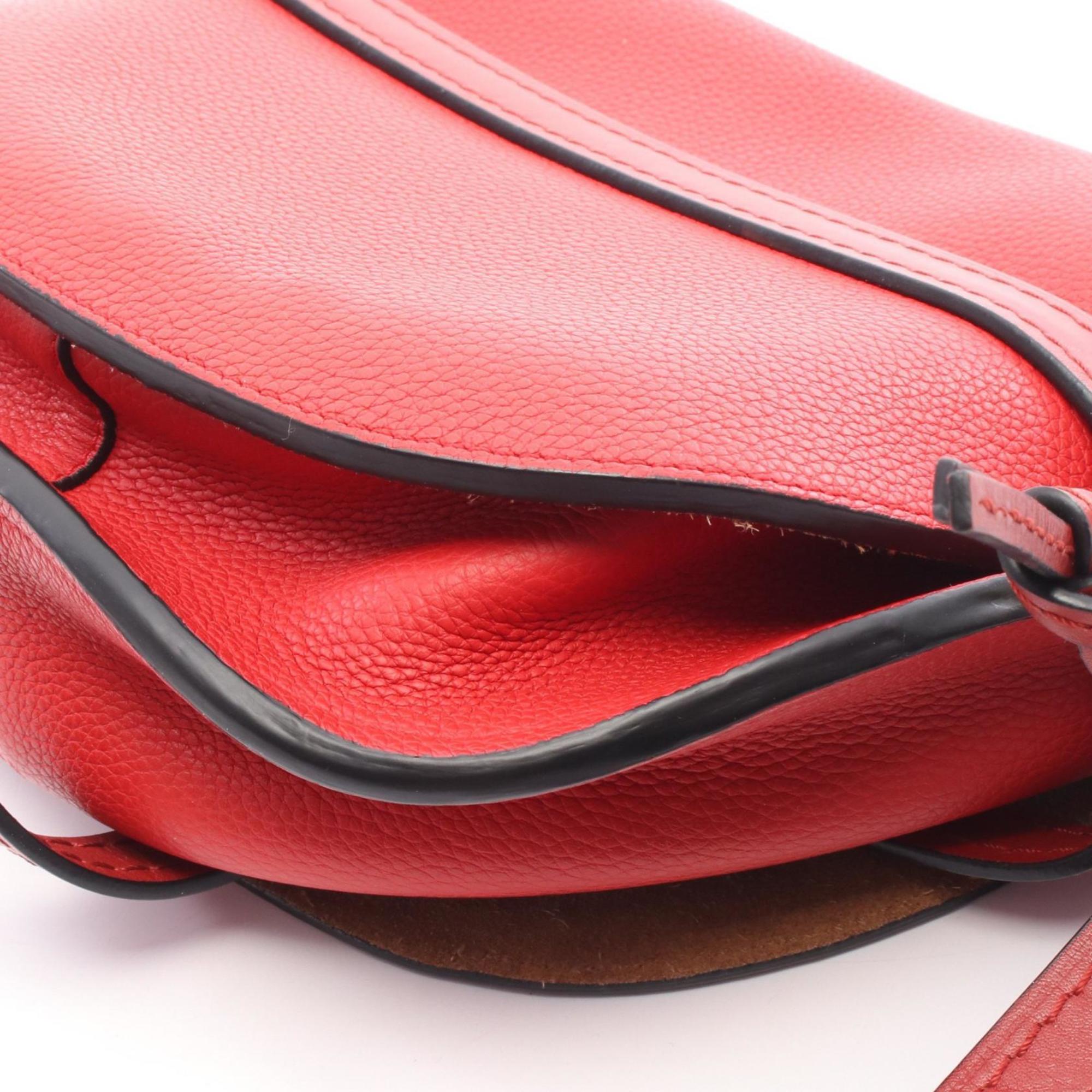 Loewe Red Color Leather Shoulder Bag (Pre-Owned)