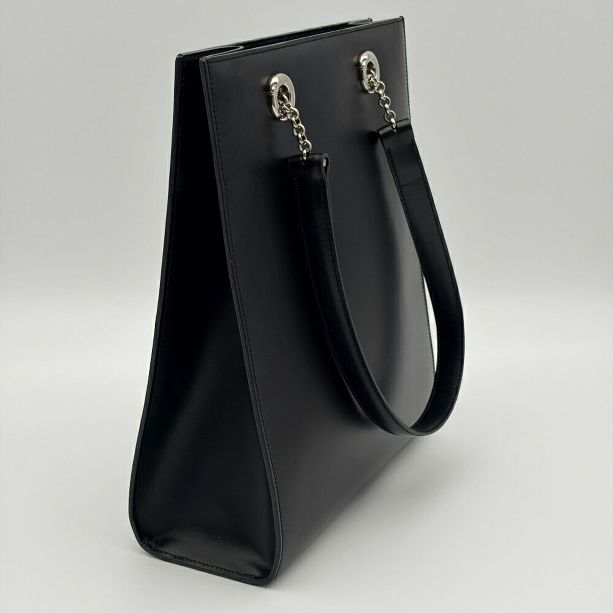 Cartier Panthère Black Leather Shoulder Bag Tote Bag (Pre-Owned)