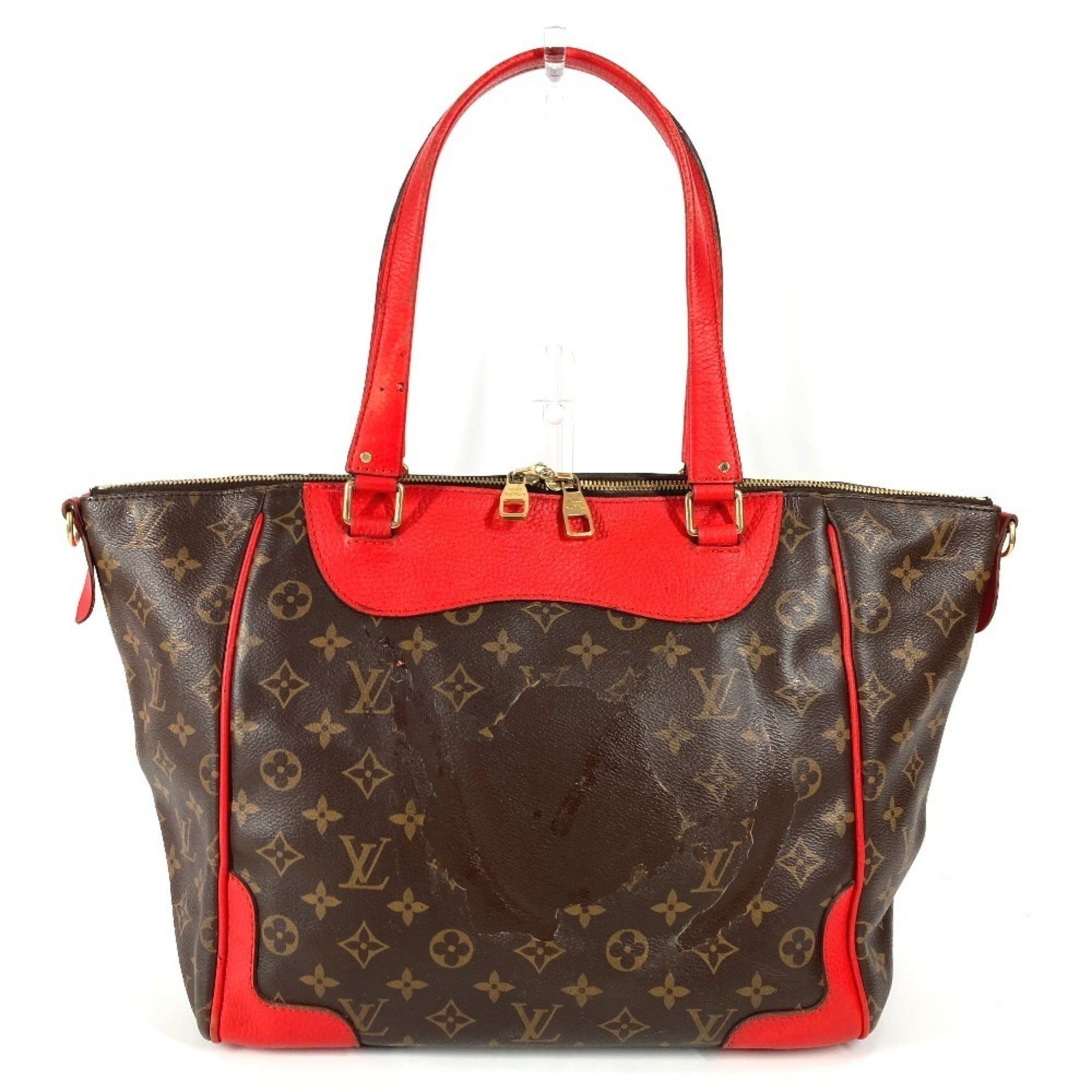 Louis Vuitton Brown Red Color Monogram Shoulder Bag (Pre-Owned)